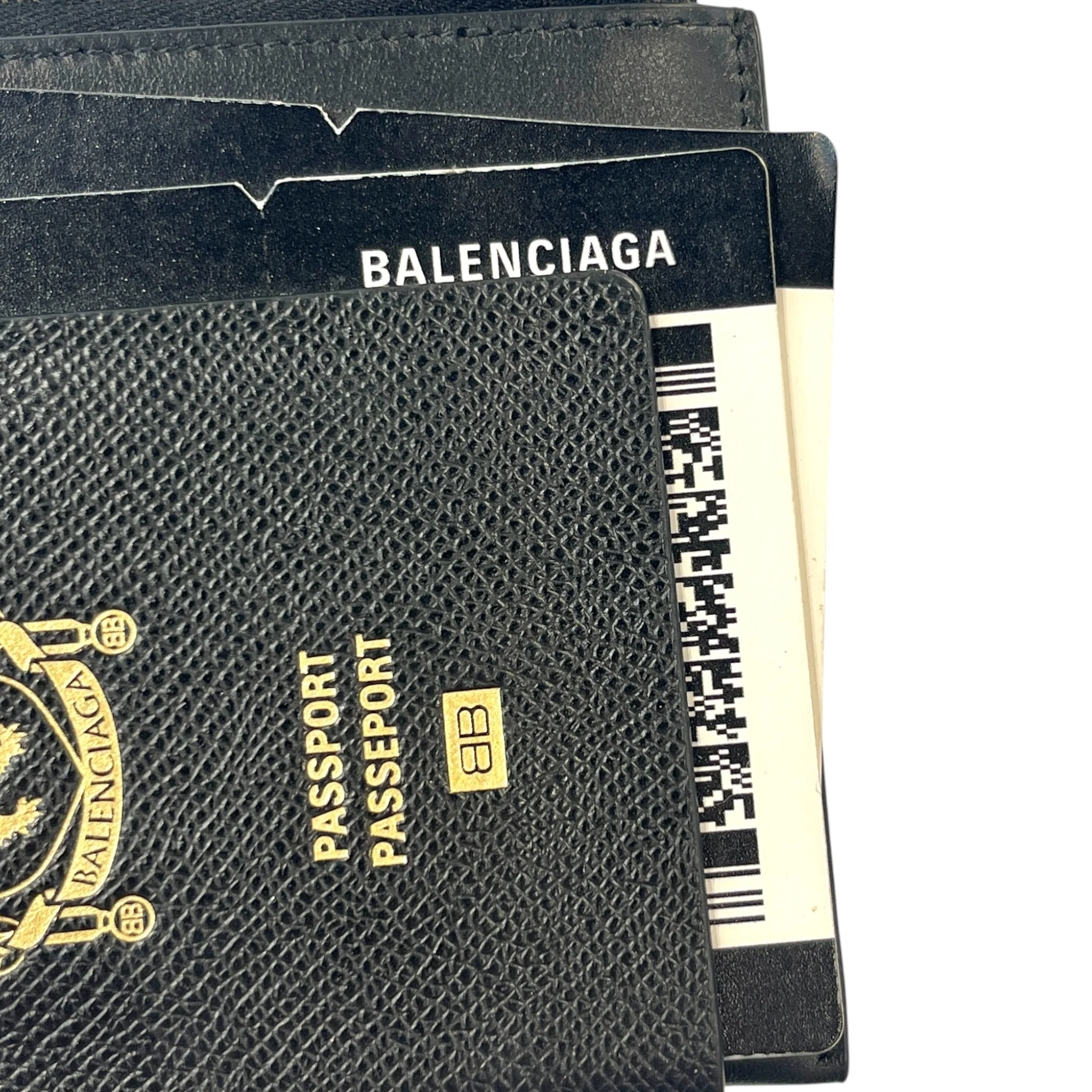 BALENCIAGA/Clutch Bag/All Over Print/Leather/NVY/S/S 24 PASSPORT WRISTLET