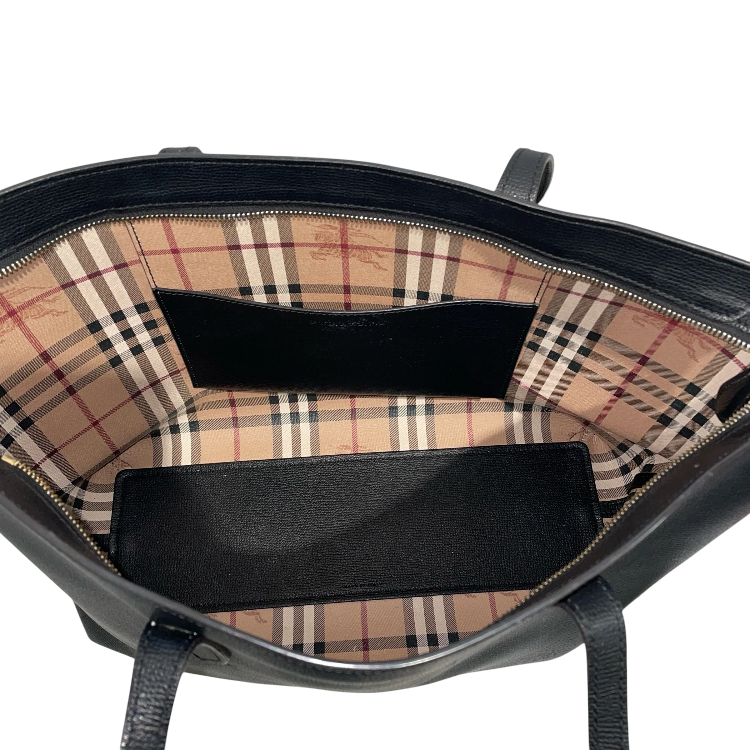 BURBERRY LONDON/Tote Bag/Leather/BLK/