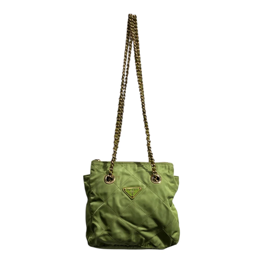 PRADA/Pouch/Nylon/GRN/QUILTED NYLON LIME GREEN