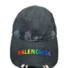 BALENCIAGA/Cap/Cotton/BLK/RAINBOW LOGO W HARDWARE
