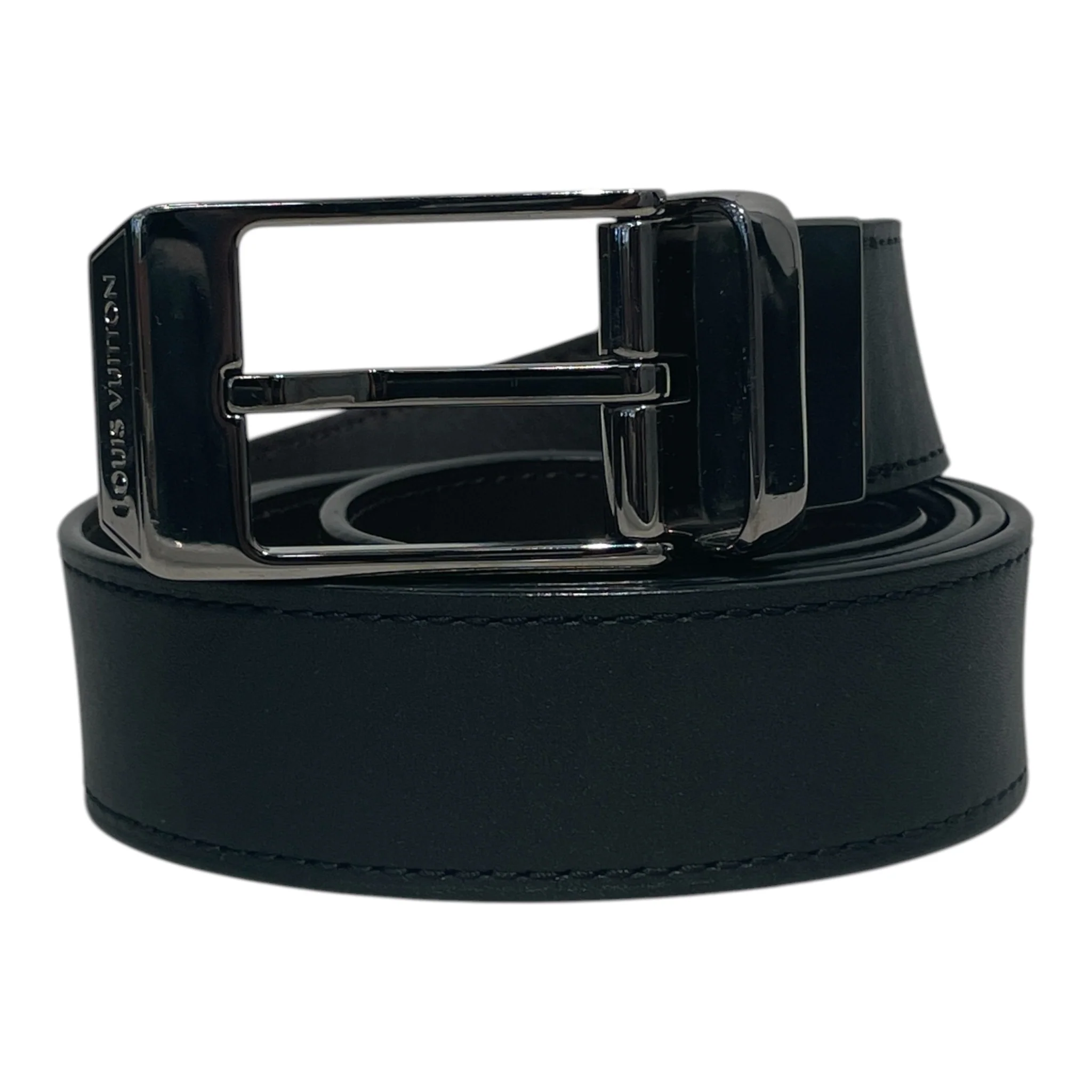 LOUIS VUITTON/Belt/Leather/BLK/REVERSIBLE/40/M6906