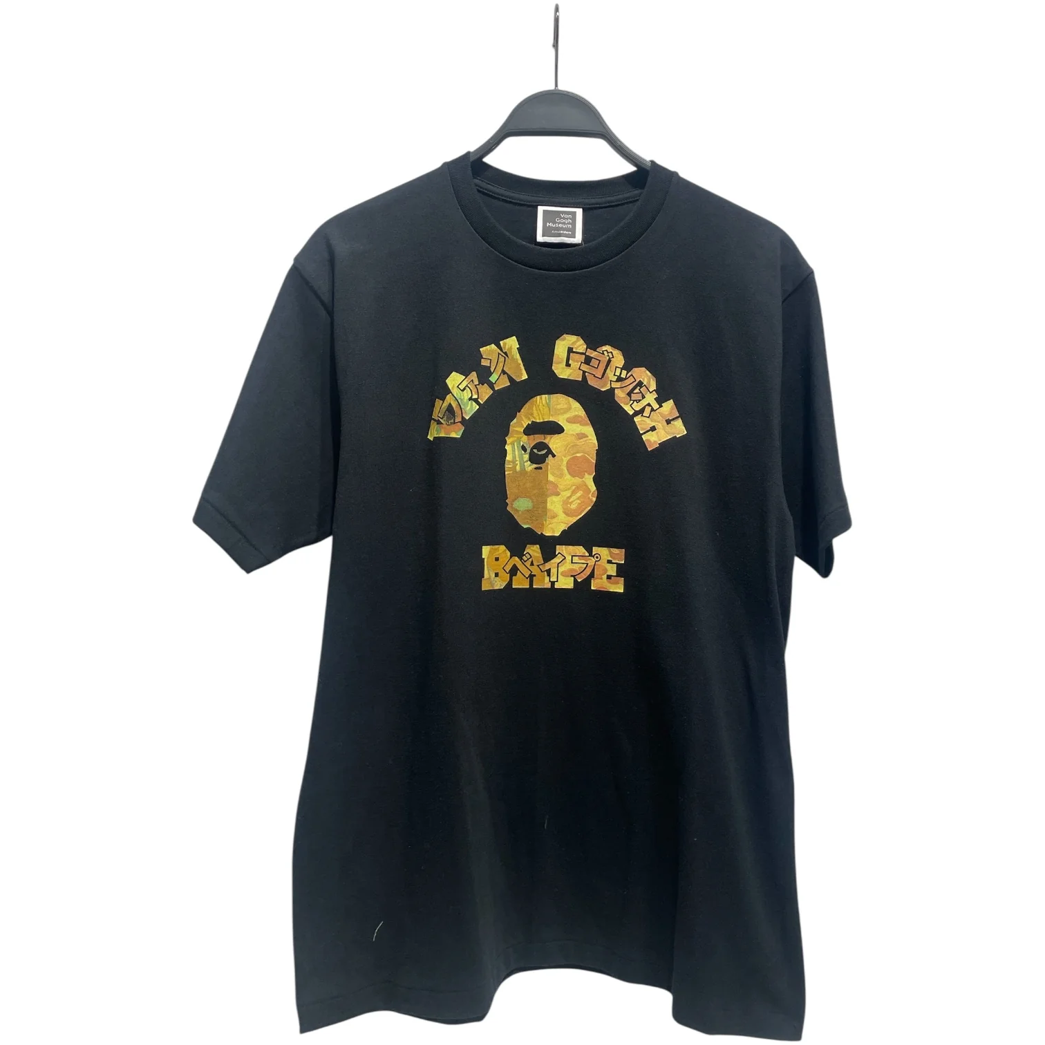 A BATHING APE/T-Shirt/L/Cotton/BLK/Graphic/VAN GOGH MUSEUM
