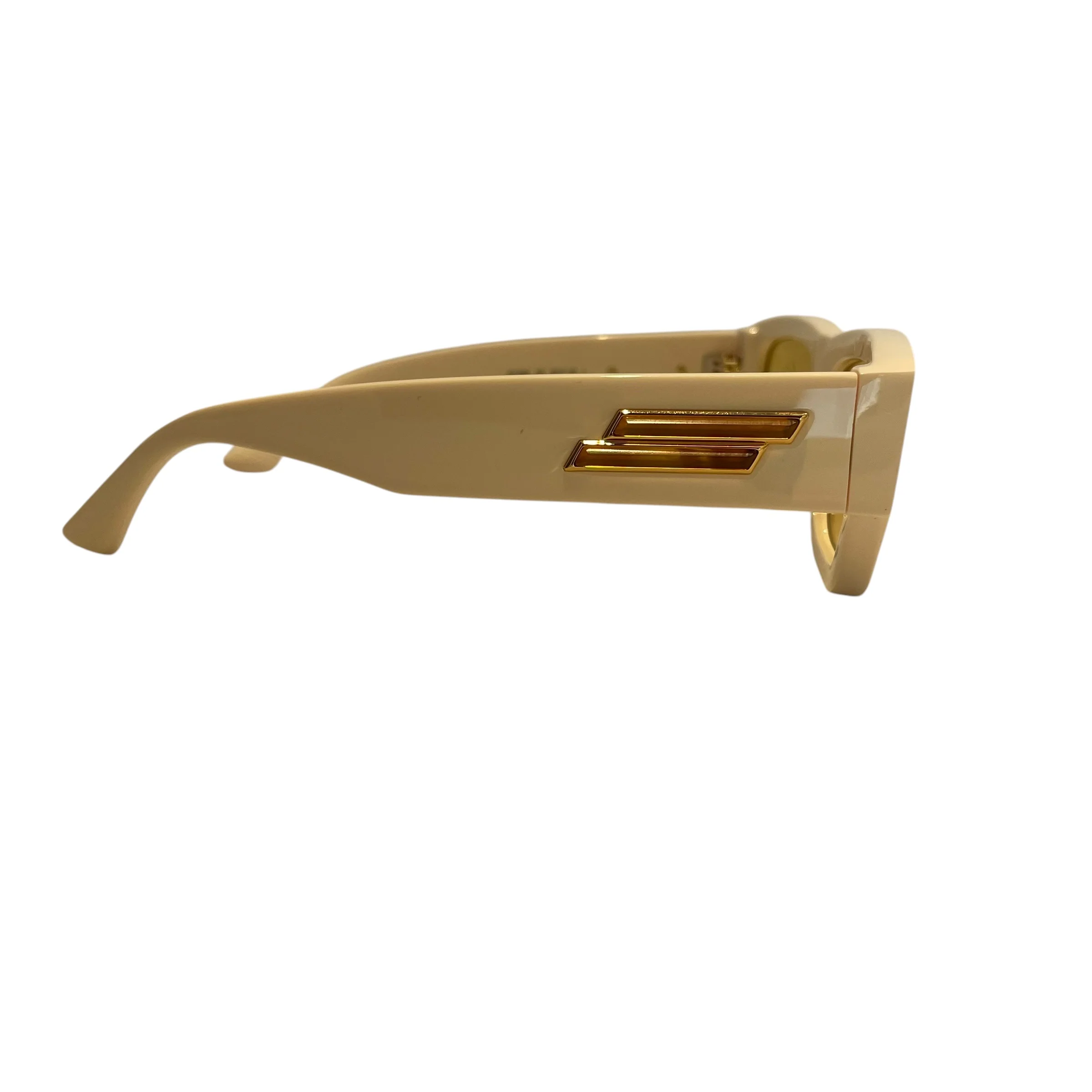 BOTTEGA VENETA/Sunglasses/Plastic/IVR/CREAM W YELLOW LENSES