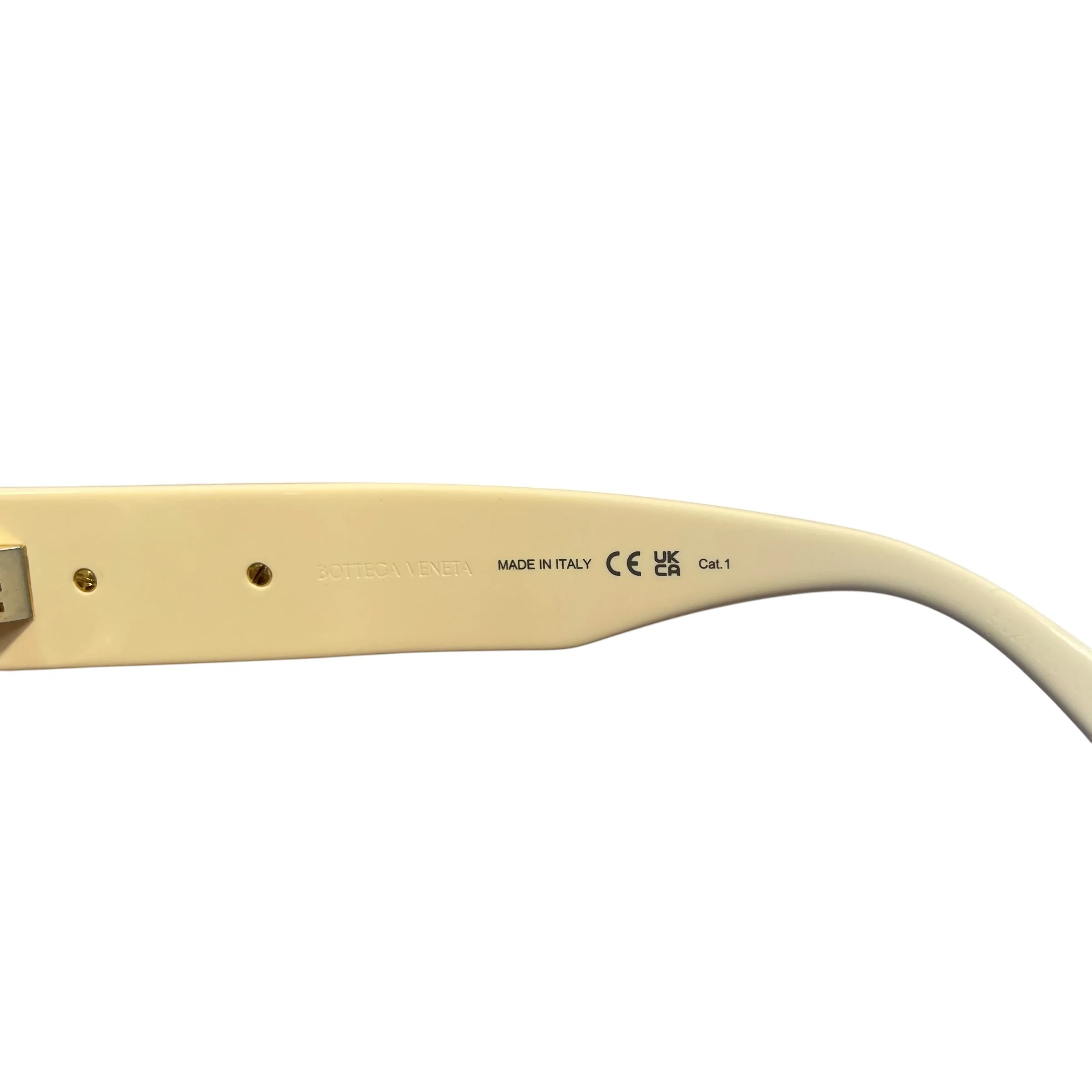 BOTTEGA VENETA/Sunglasses/Plastic/IVR/CREAM W YELLOW LENSES