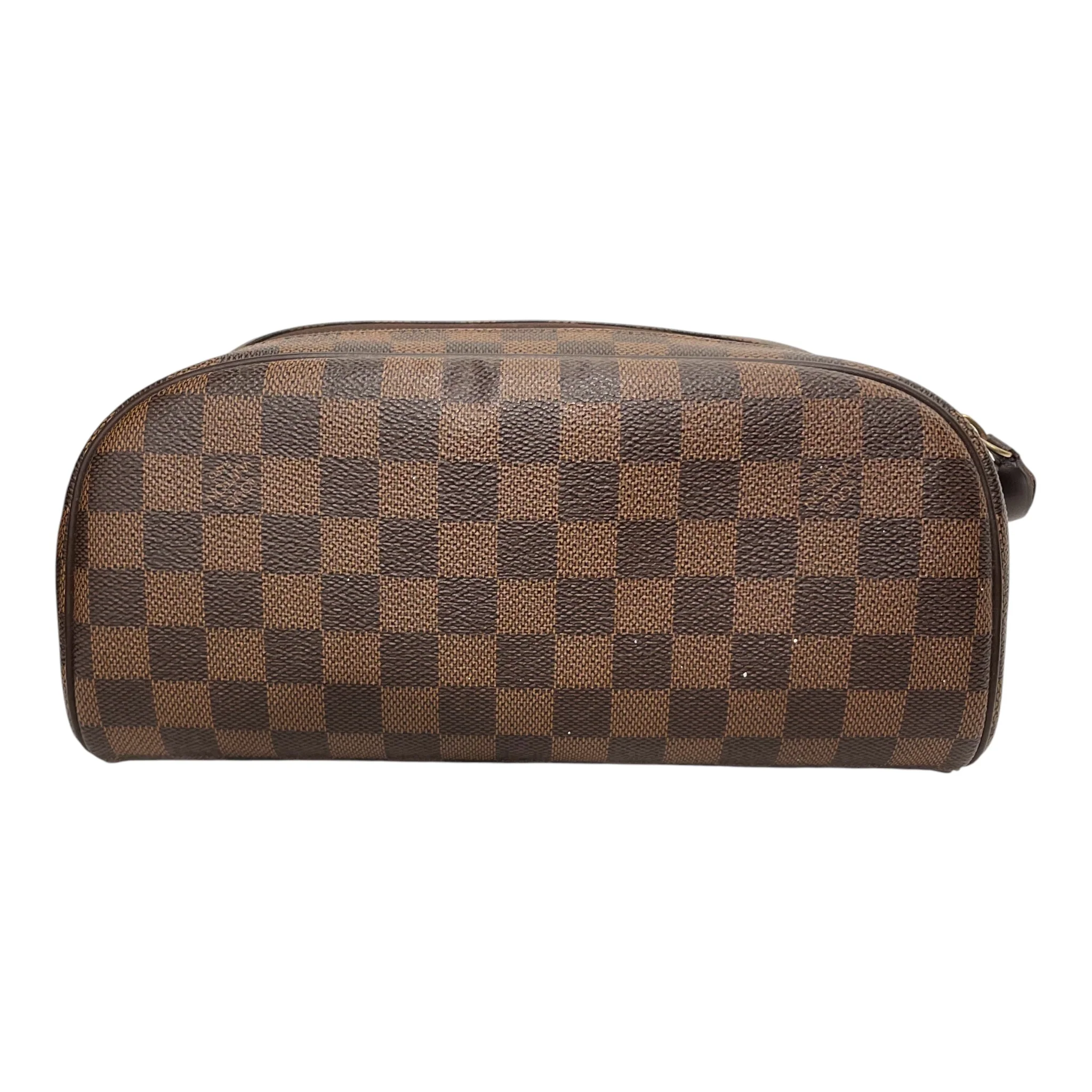 LOUIS VUITTON/Clutch Bag/Monogram/Leather/BRW/DOPP KIT DAMIER EBENE