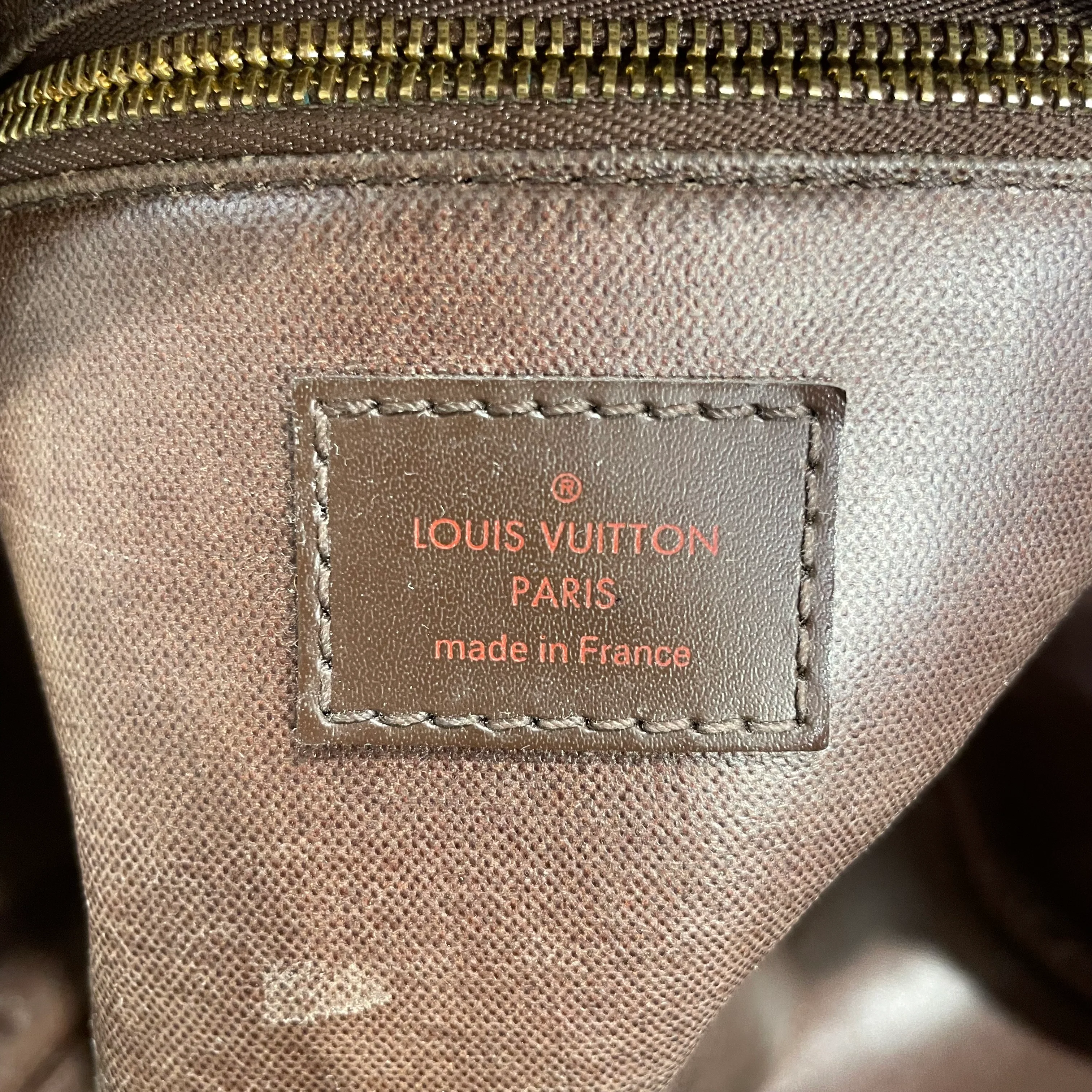 LOUIS VUITTON/Clutch Bag/Monogram/Leather/BRW/DOPP KIT DAMIER EBENE