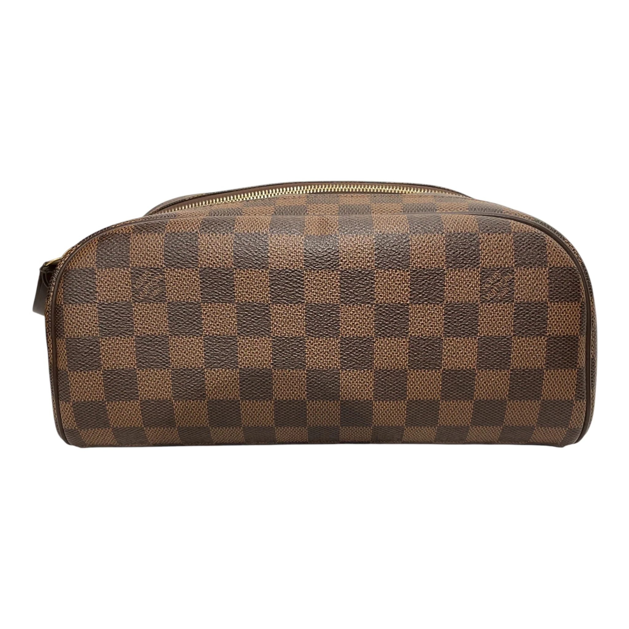 LOUIS VUITTON/Clutch Bag/Monogram/Leather/BRW/DOPP KIT DAMIER EBENE