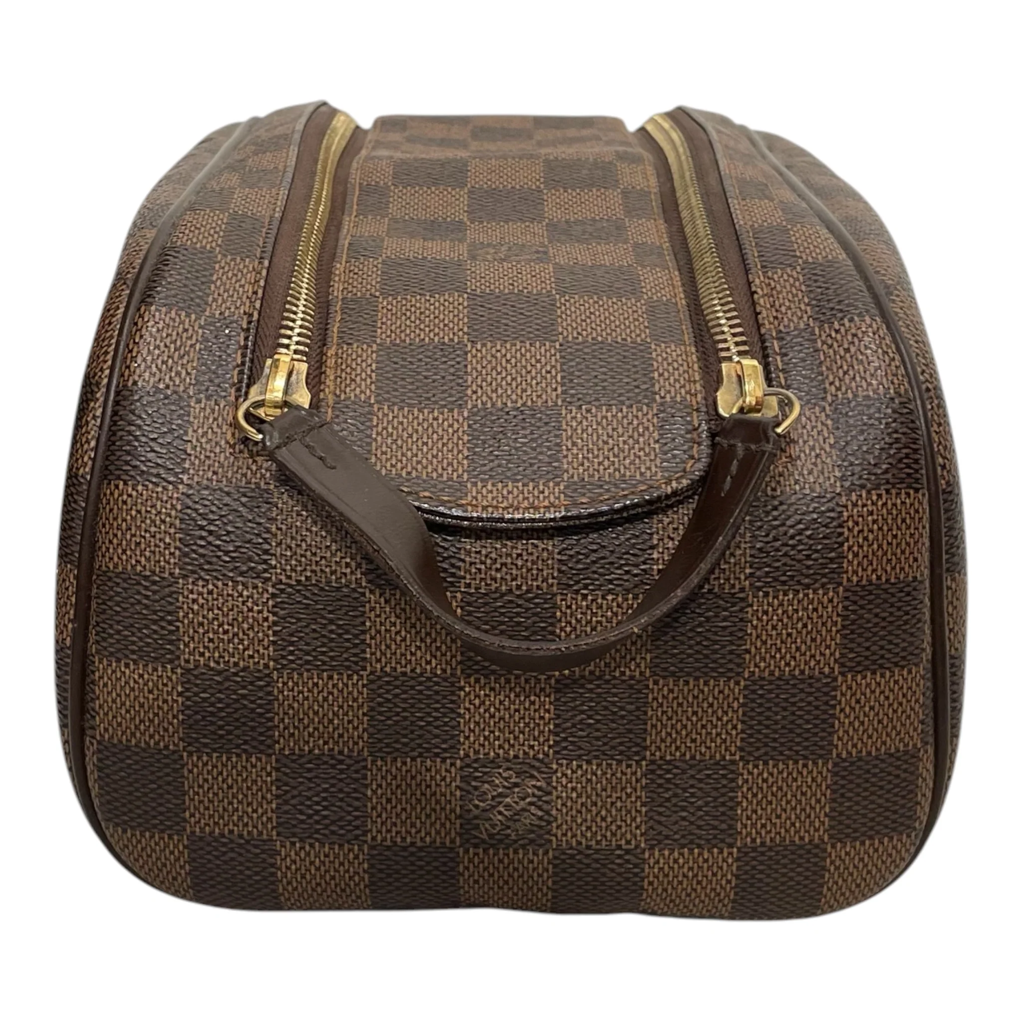 LOUIS VUITTON/Clutch Bag/Monogram/Leather/BRW/DOPP KIT DAMIER EBENE
