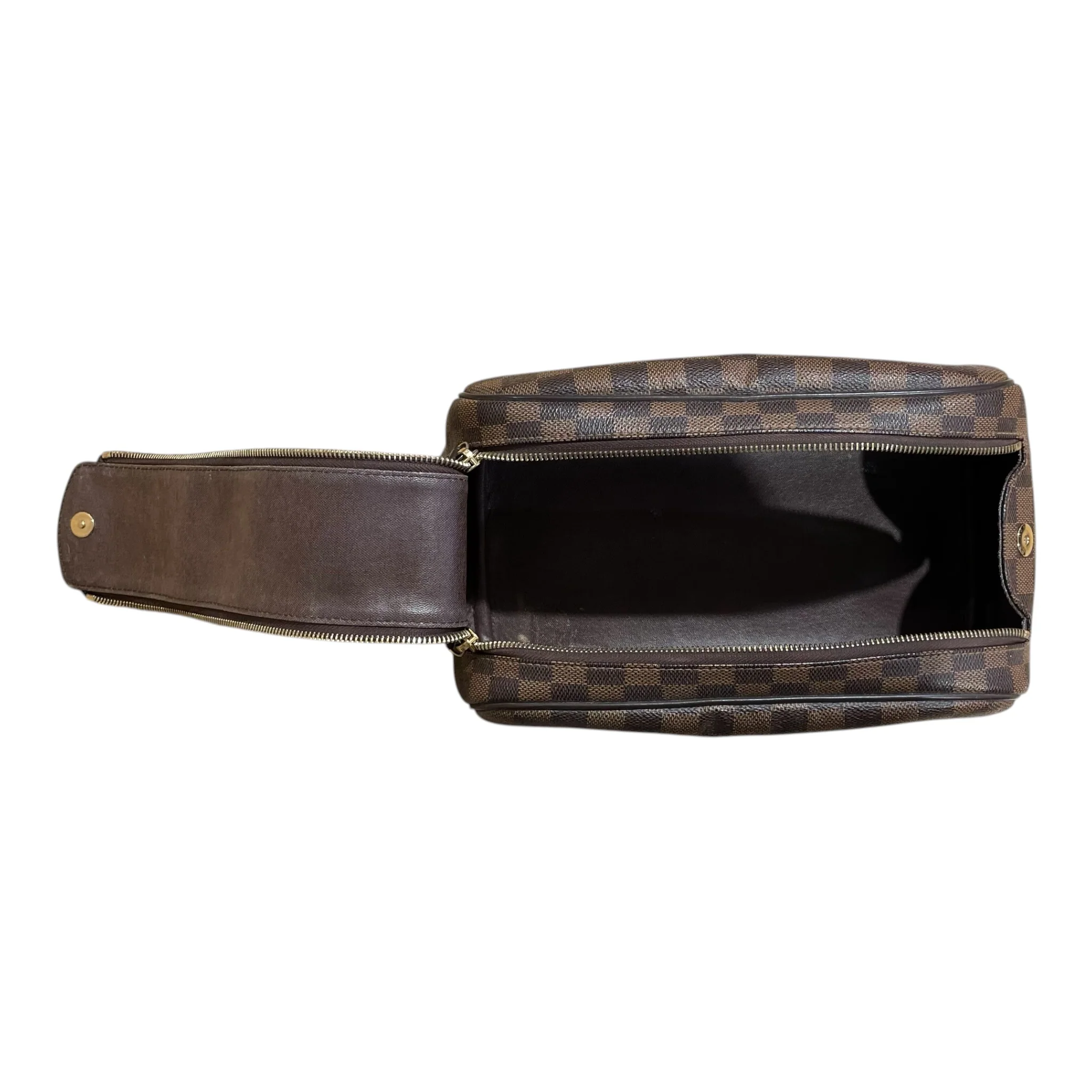 LOUIS VUITTON/Clutch Bag/Monogram/Leather/BRW/DOPP KIT DAMIER EBENE