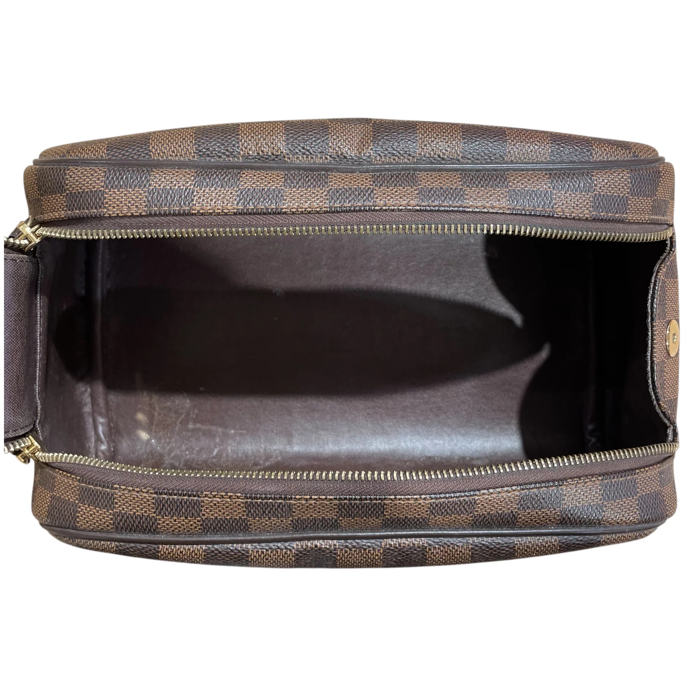 LOUIS VUITTON/Clutch Bag/Monogram/Leather/BRW/DOPP KIT DAMIER EBENE