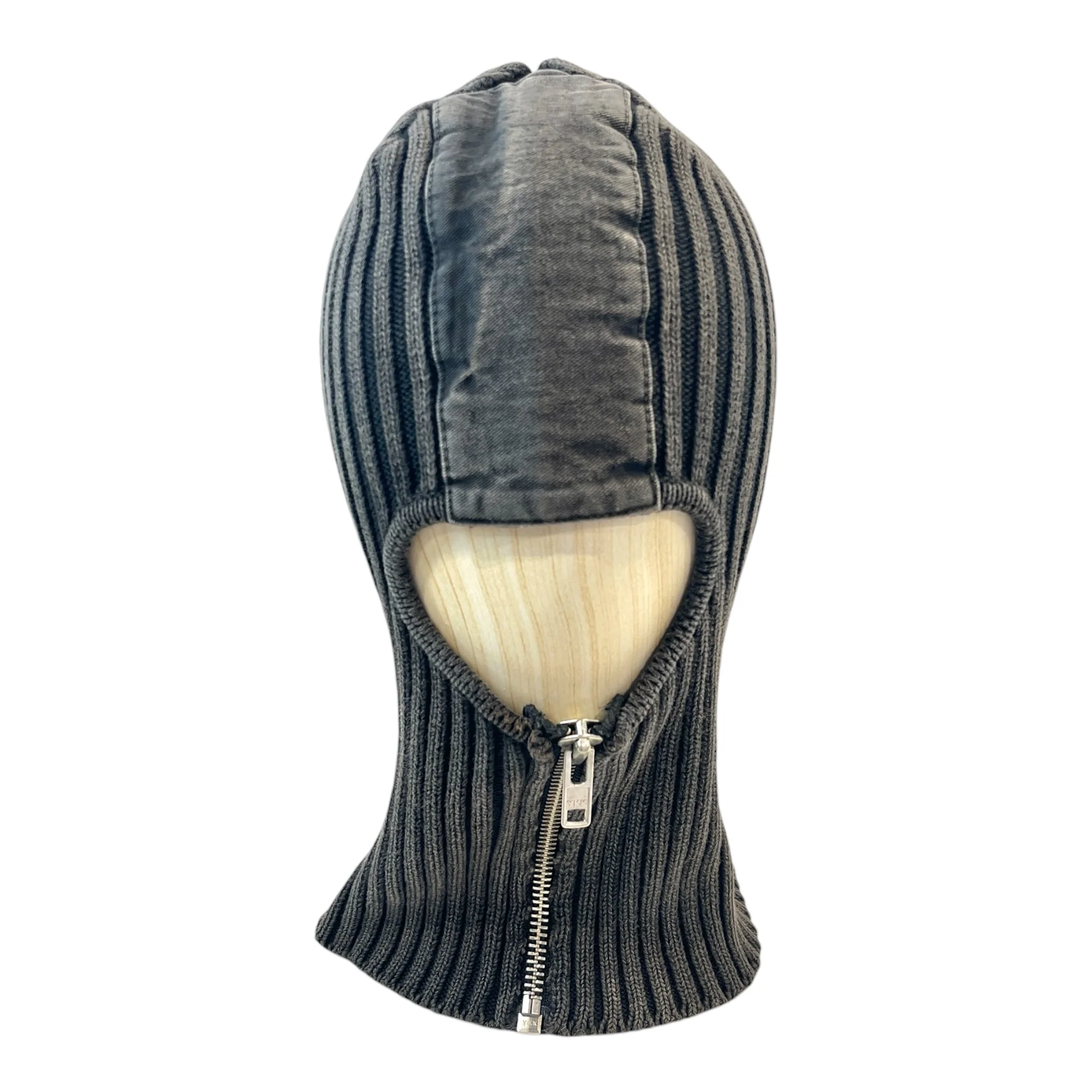 Vaquera/Headwear/OS/Cotton/BLK/ZIPPER RIBBED BALACLAVA