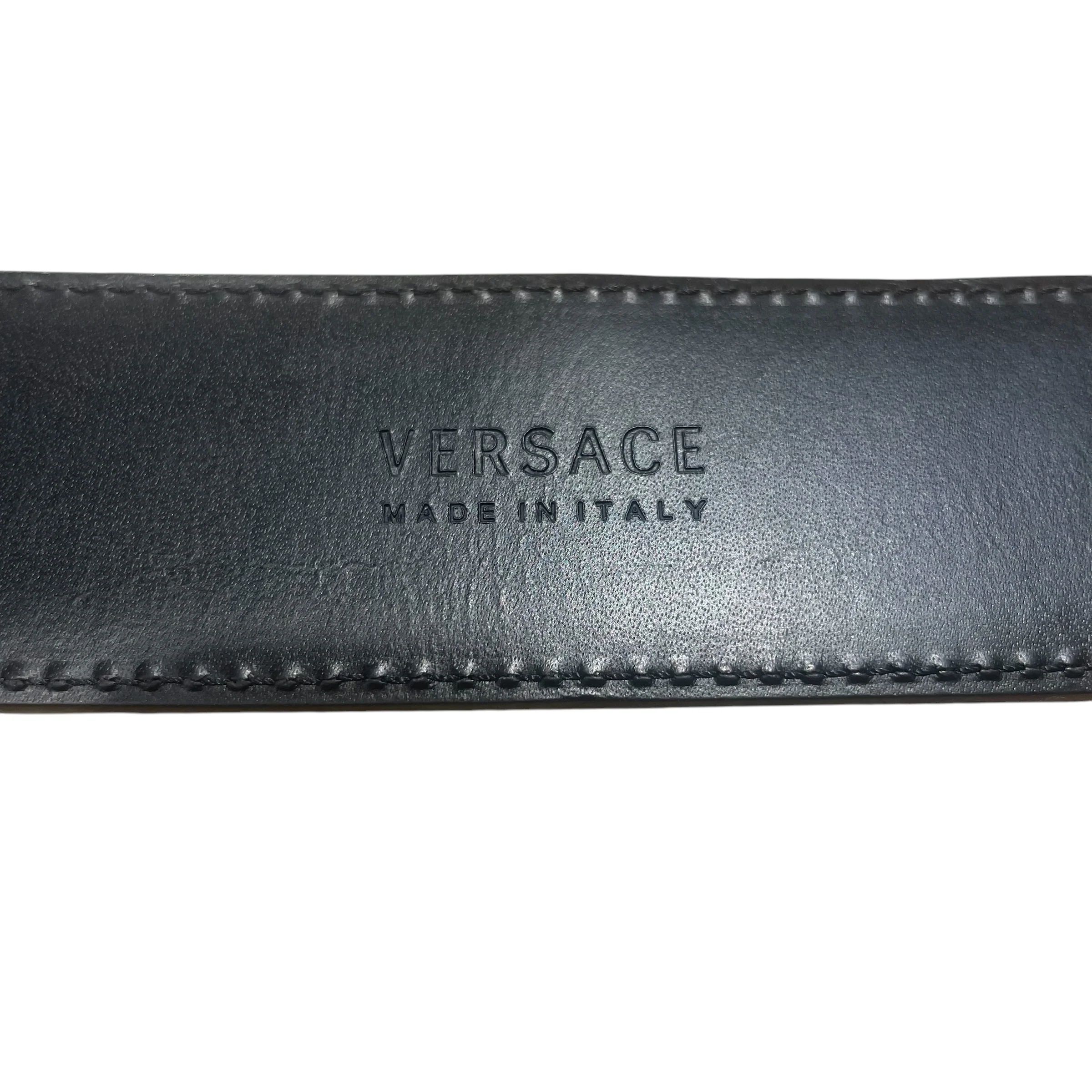 VERSACE/Belt/Leather/BLK/MONOGRAM HOUSE LOGO