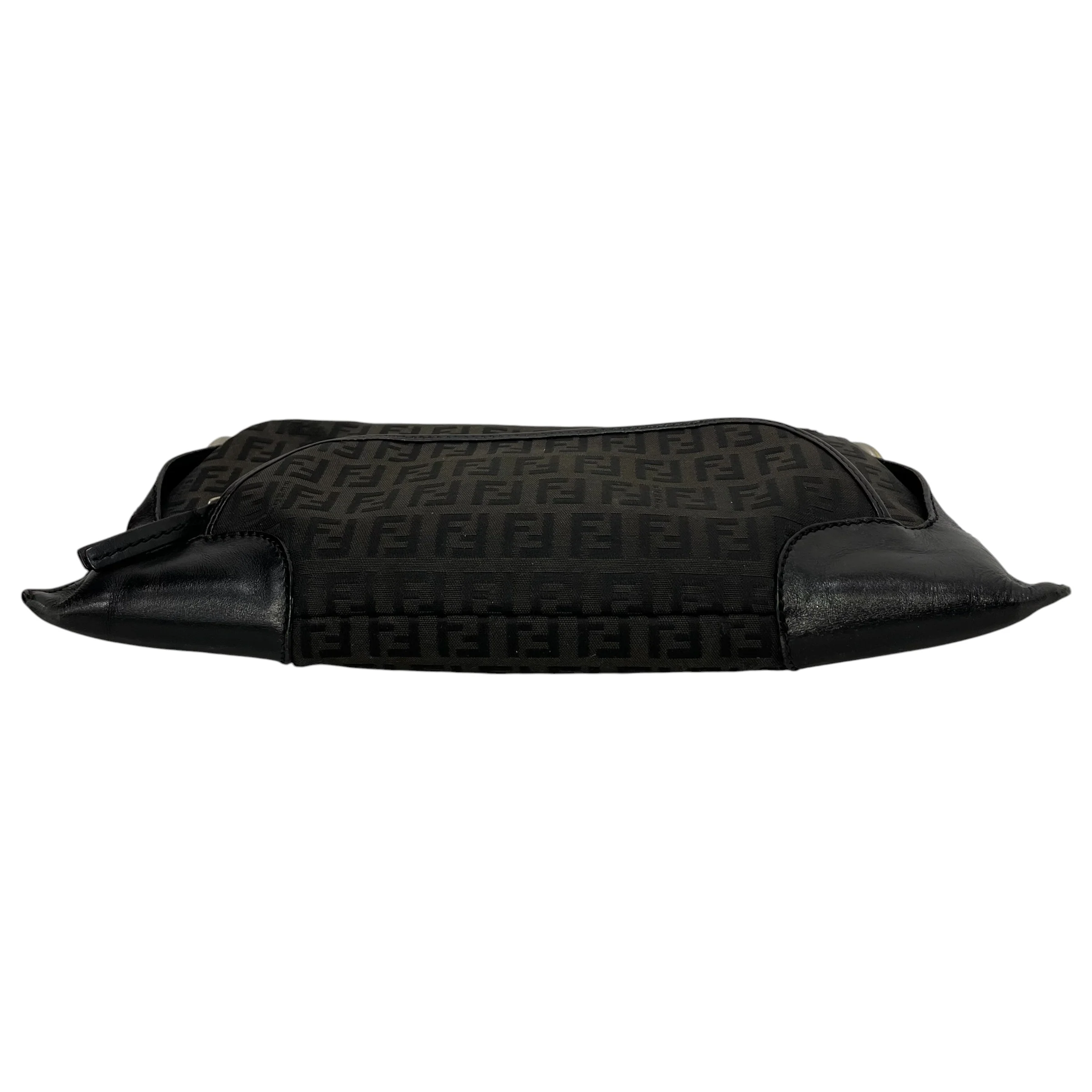 FENDI/Clutch Bag/Monogram/Leather/BLK/ZUCCHINO SHOULDER BAG