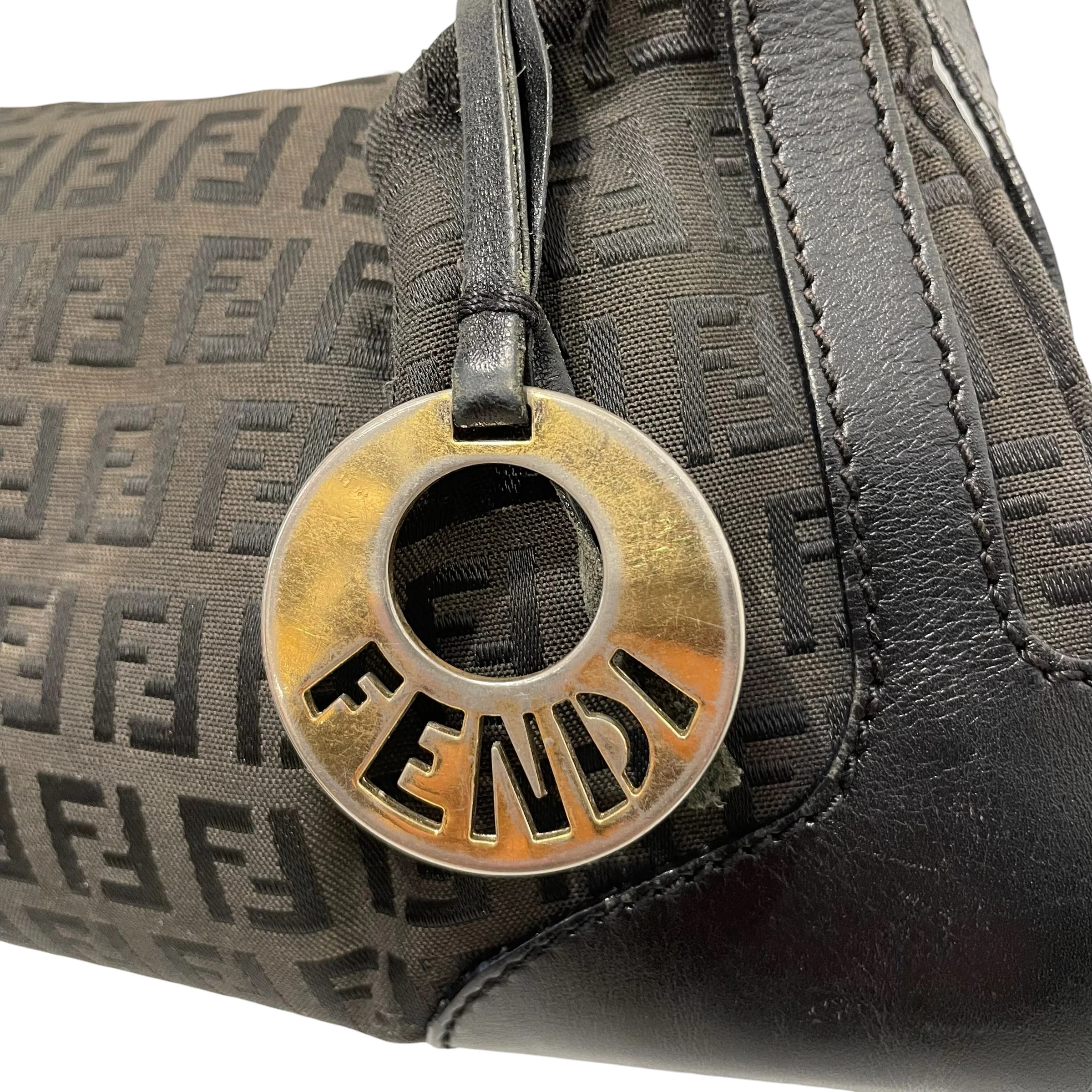 FENDI/Clutch Bag/Monogram/Leather/BLK/ZUCCHINO SHOULDER BAG