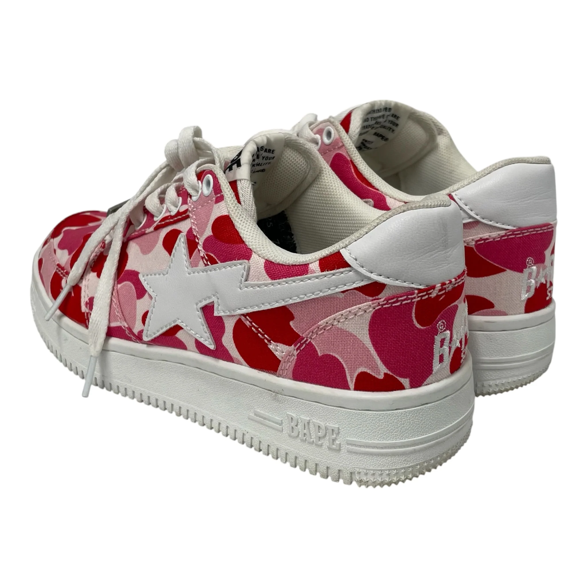 BAPE STA!/Low-Sneakers/US 7/All Over Print/PNK/
