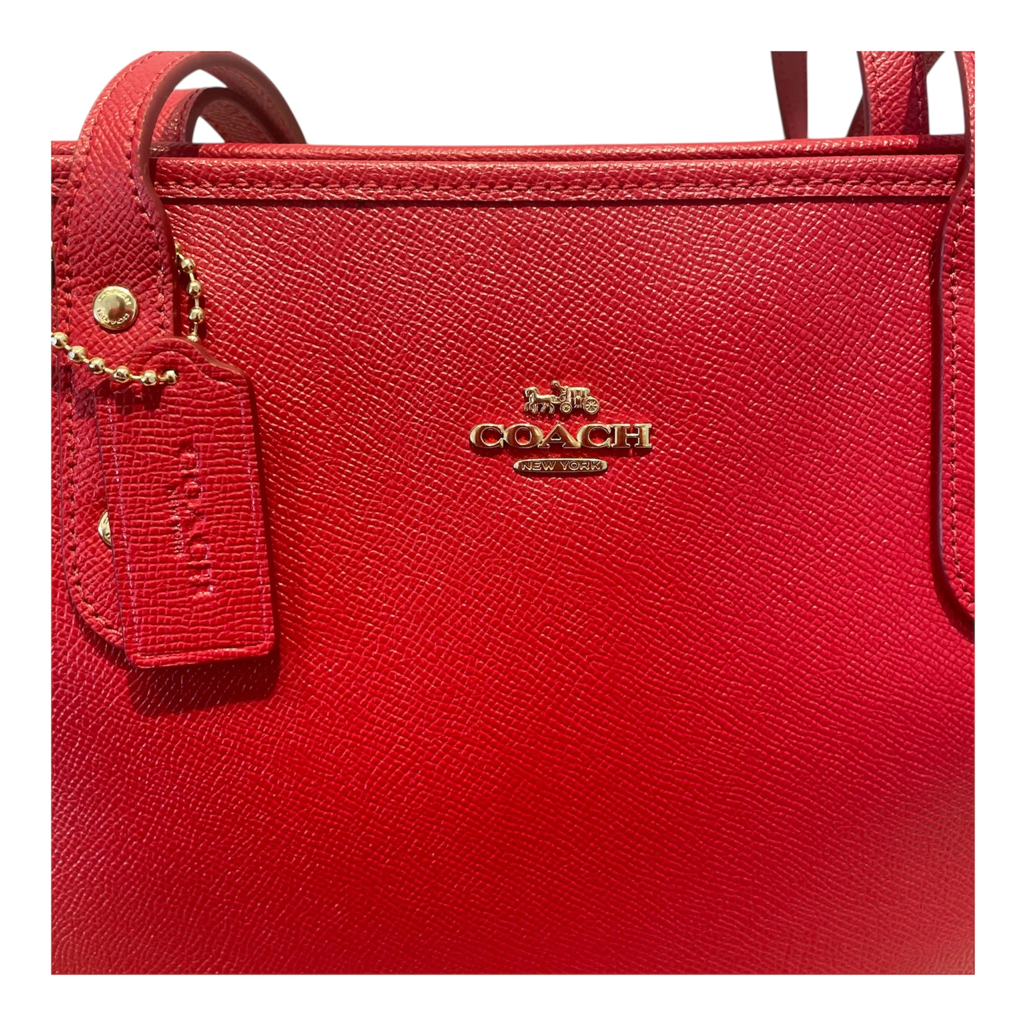 COACH/Tote Bag/Leather/RED/City Zip