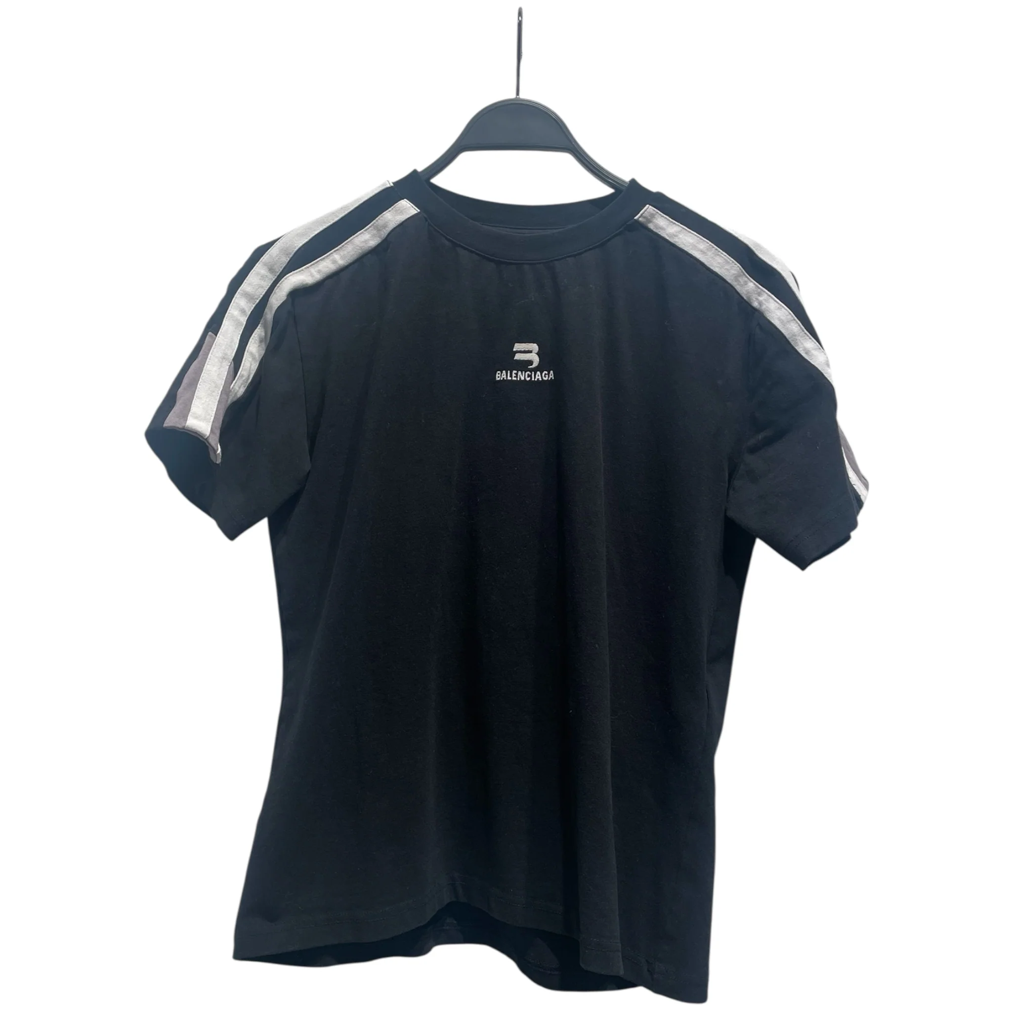 BALENCIAGA/T-Shirt/XL/Cotton/BLK/fw22 lost tape sporty b