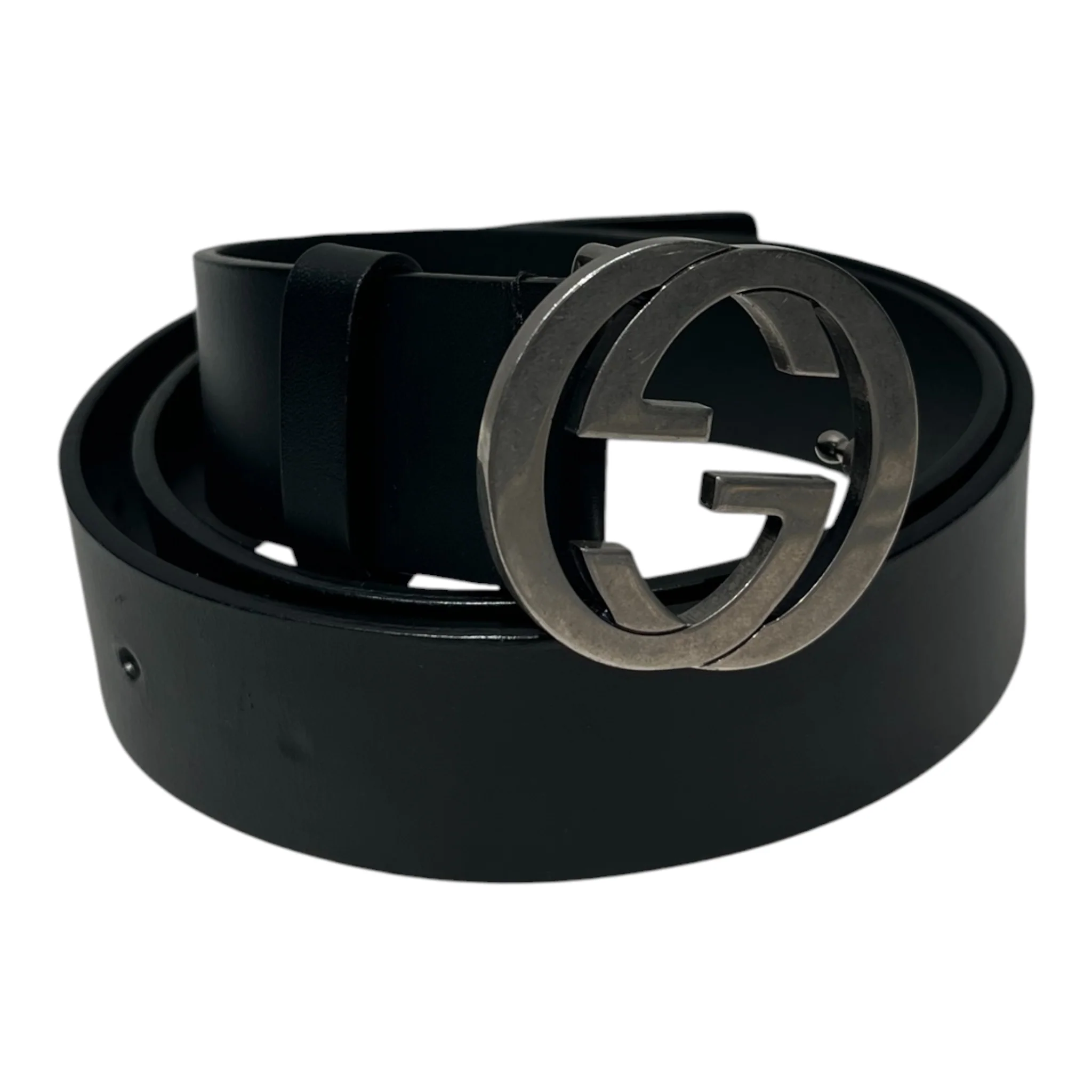 GUCCI/Belt/Leather/BLK/SAMLL BLACK LEATHER GUCCI BELT