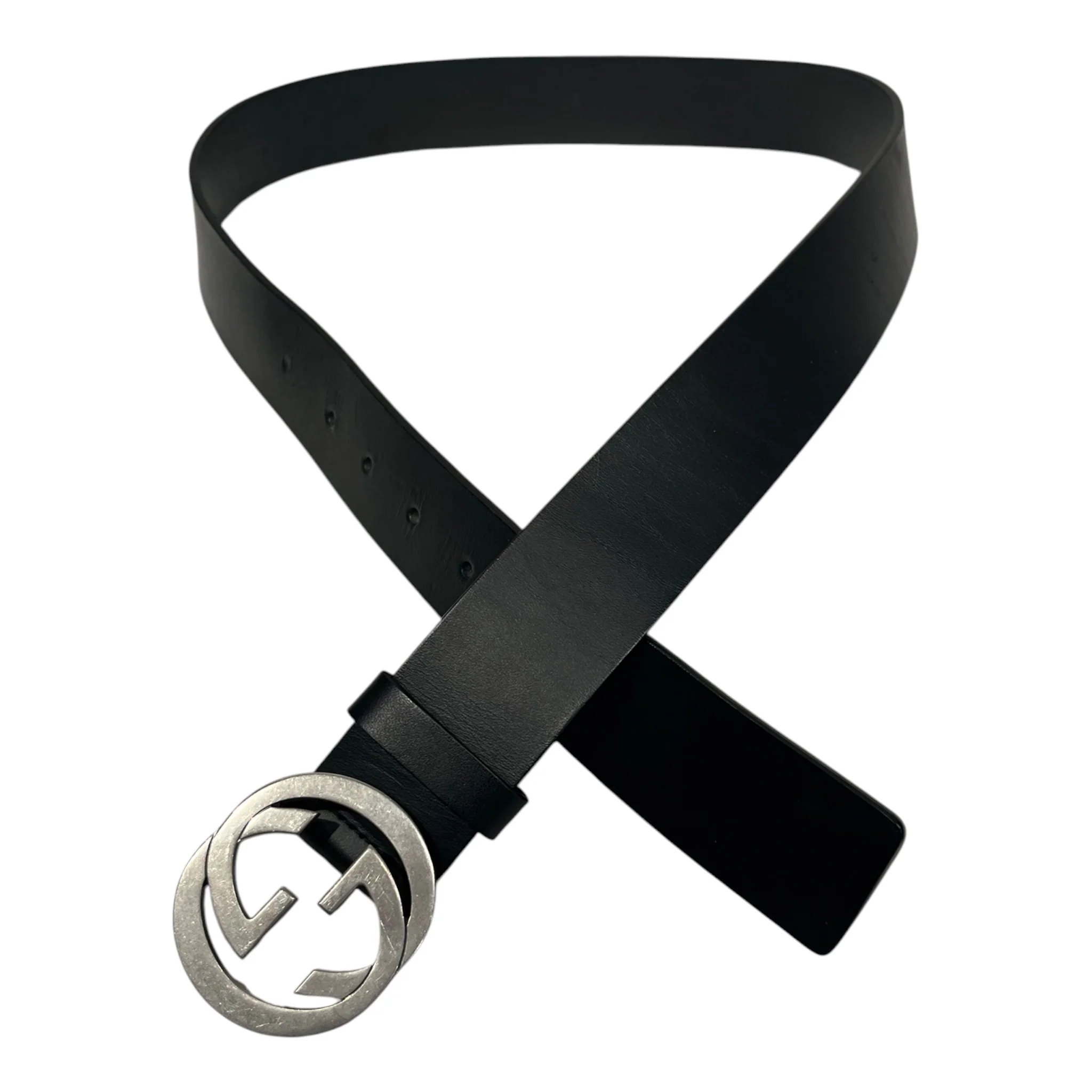 GUCCI/Belt/Leather/BLK/SAMLL BLACK LEATHER GUCCI BELT
