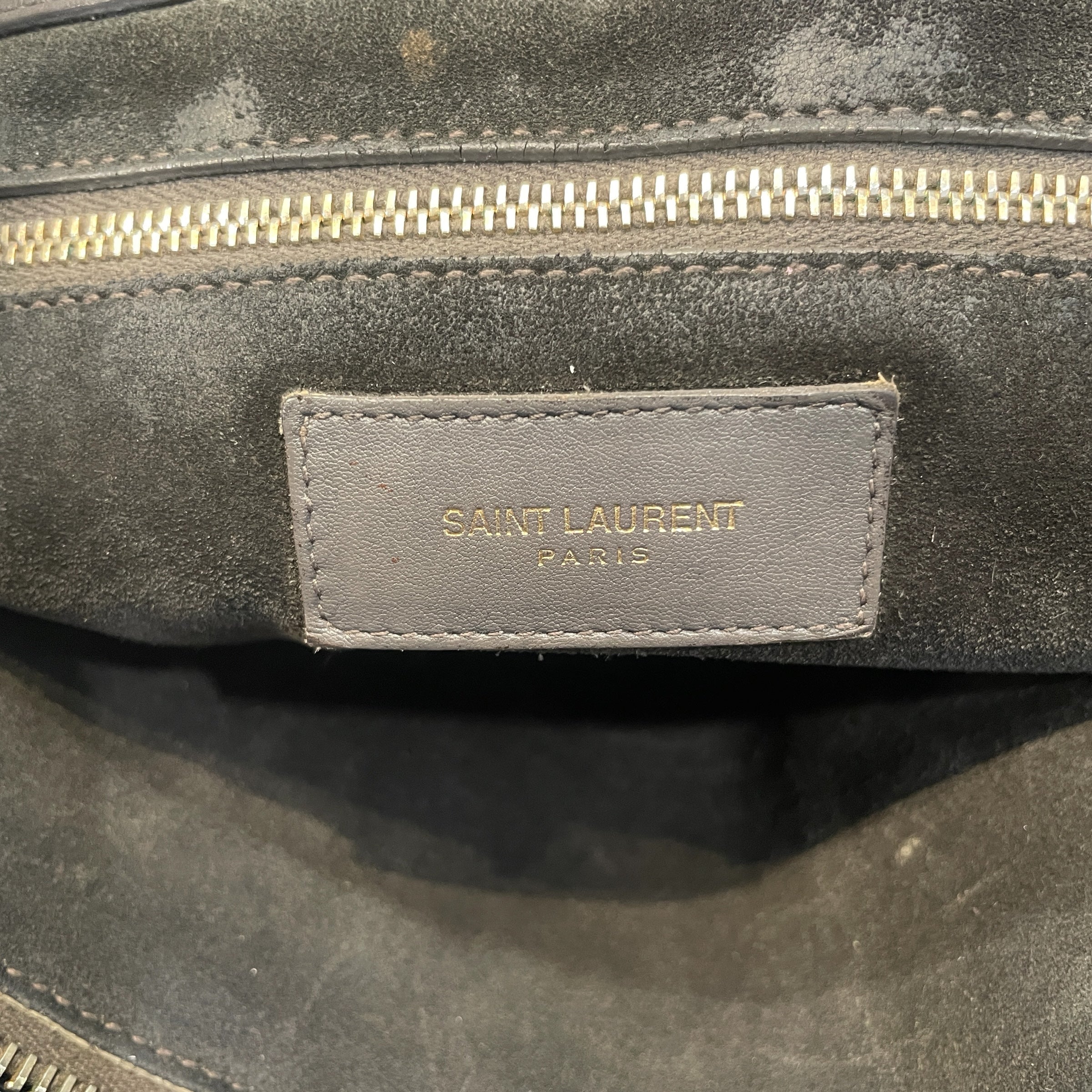 YVES SAINT LAURENT/Hand Bag/Leather/GRY/Sac de Jour