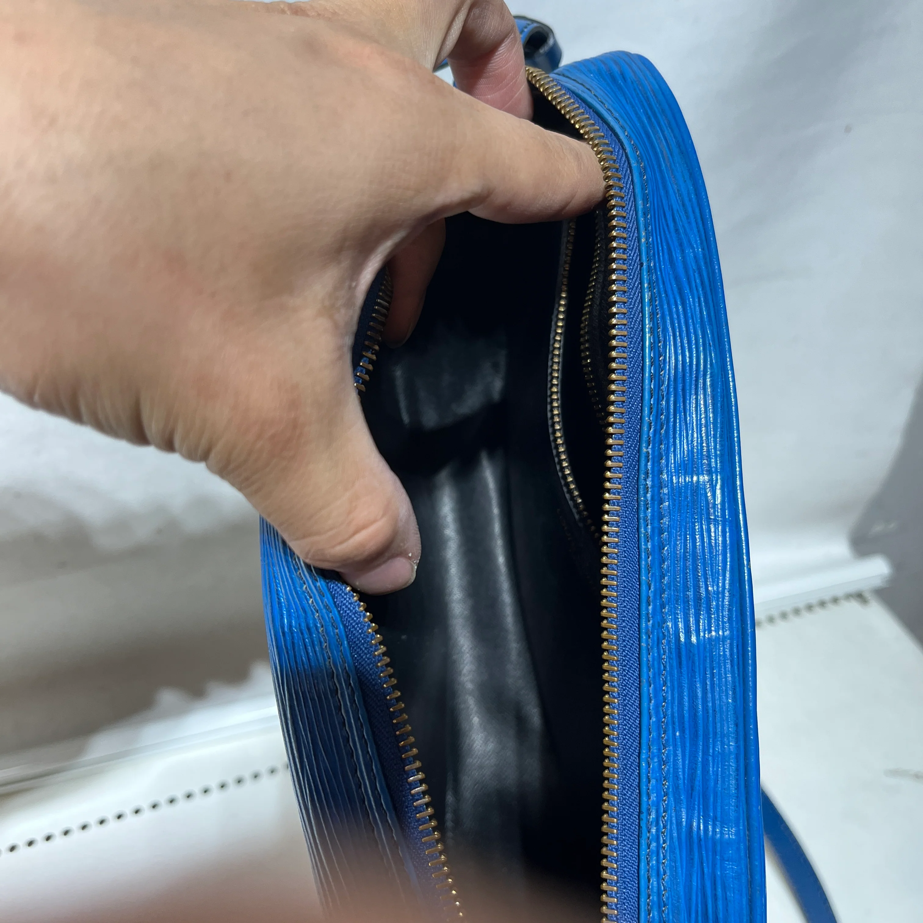 LOUIS VUITTON/Tote Bag/Leather/BLU/EPI LEATHER JEUNE FILLE