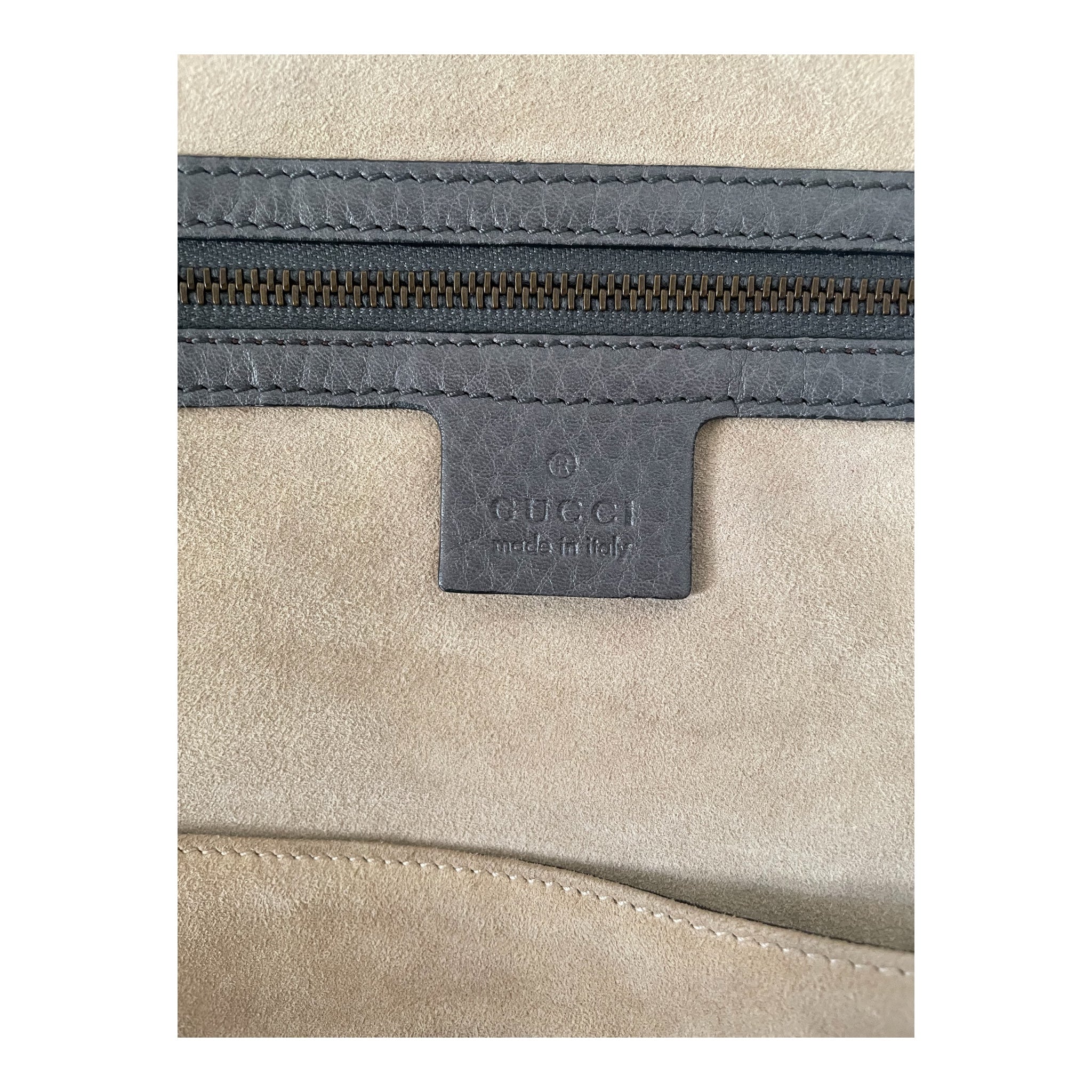 GUCCI/Tote Bag/Leather/GRY/Top Handle