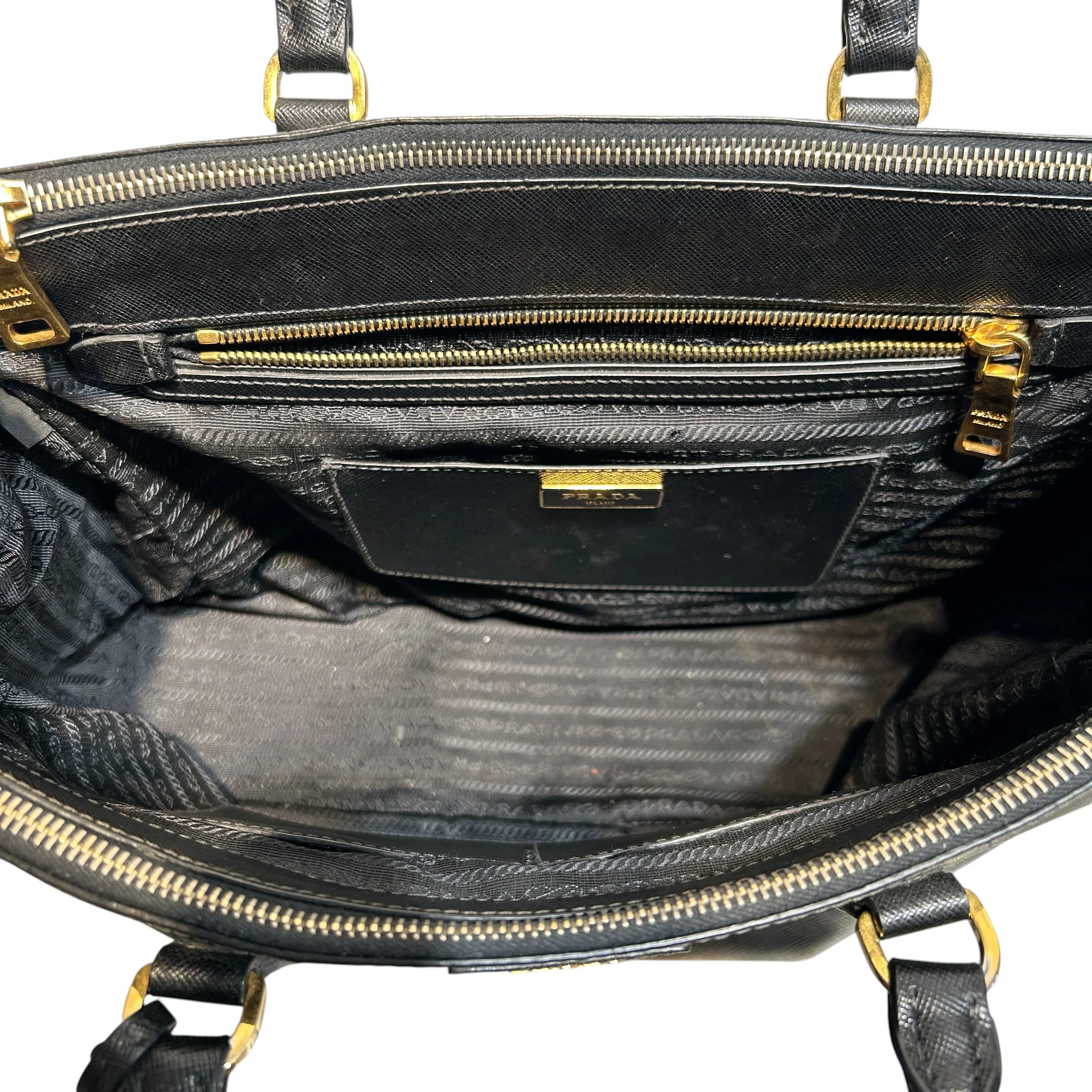 PRADA/Tote Bag/Leather/BLK/GALLERIA