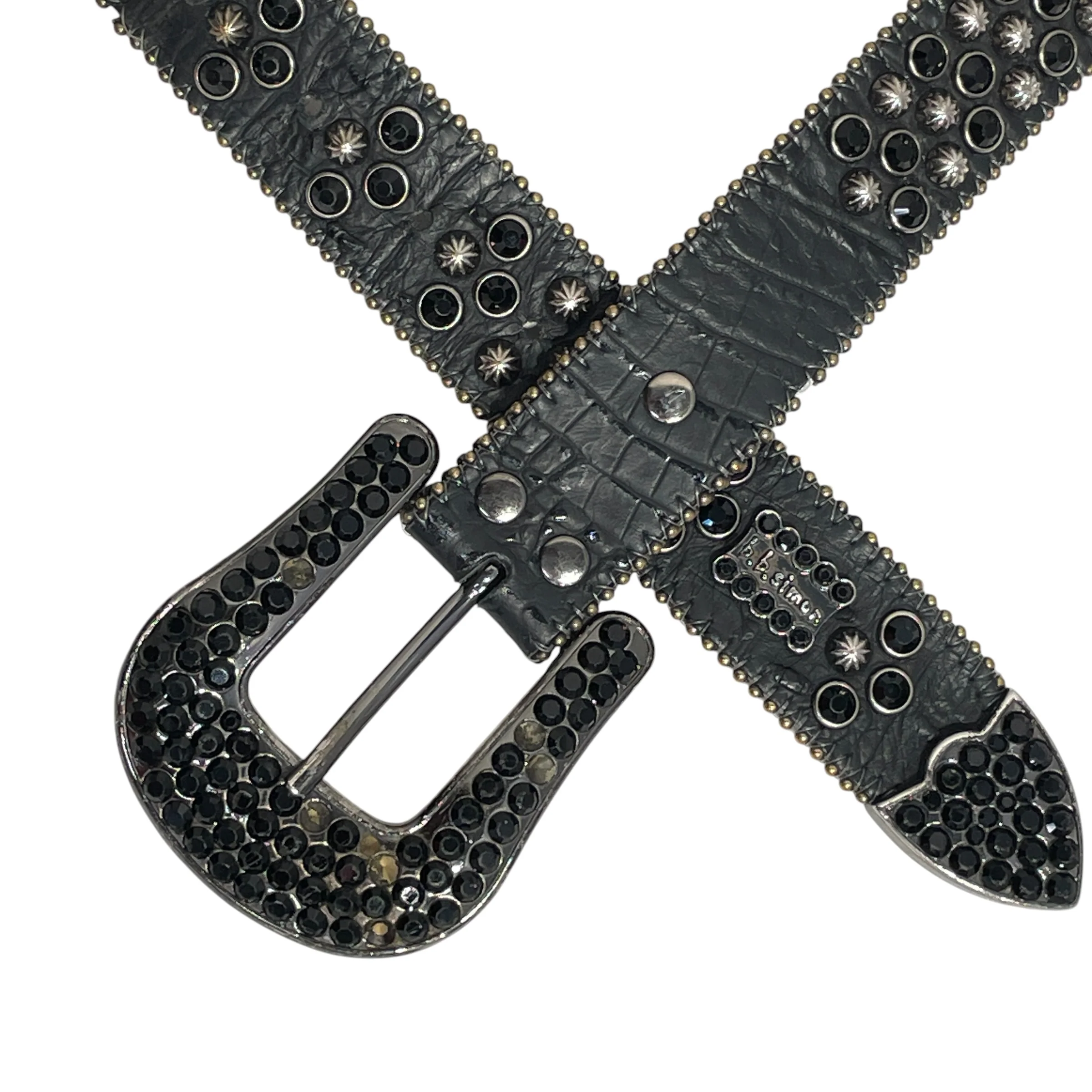 B.B SIMMONS/Belt/Leather/BLK/BLK/GRY