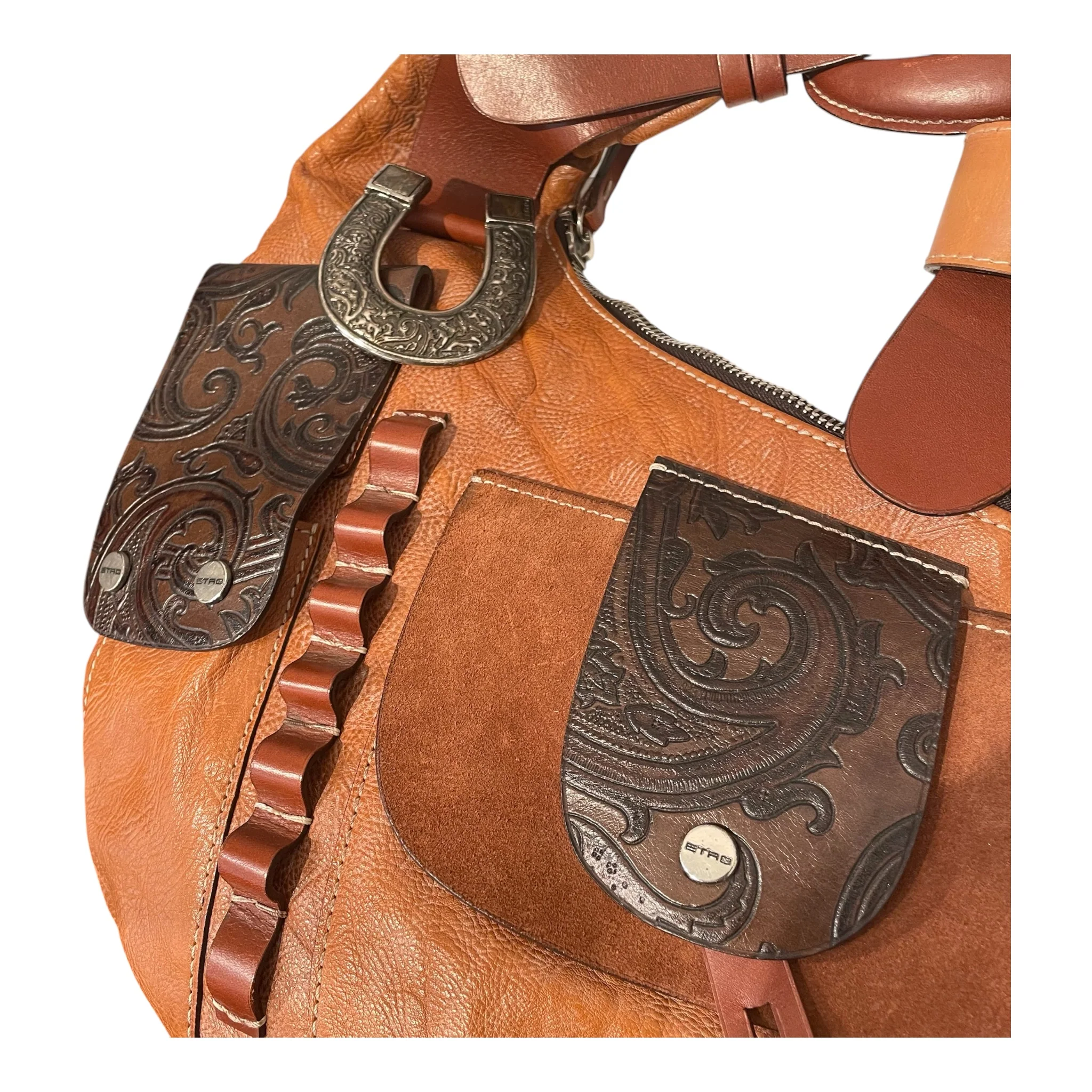 ETRO/Bag/Paisley/Leather/BRW/cowboy silver horseshoe whip