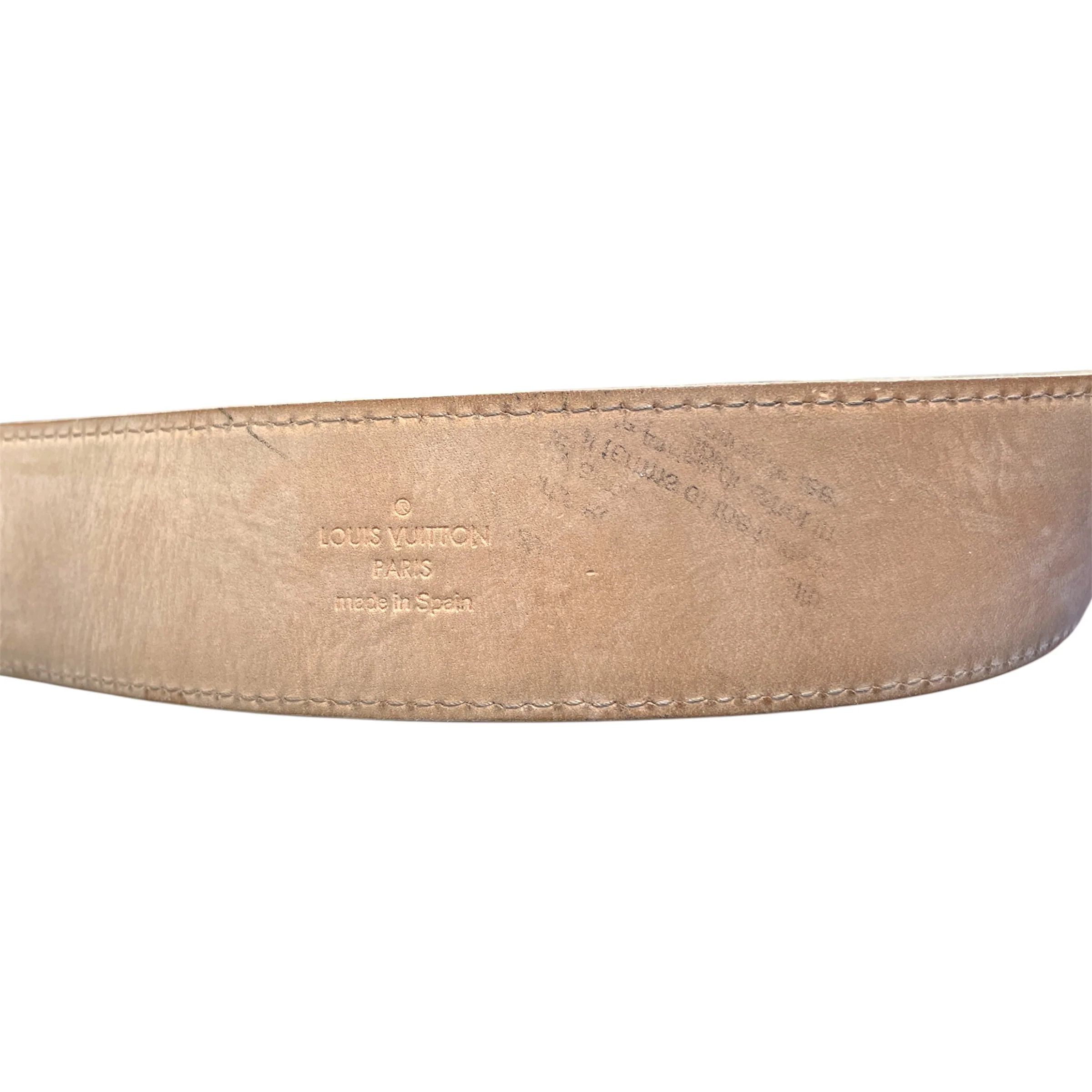 LOUIS VUITTON/Belt/Monogram/Leather/WHT/Damier Azur Canvas Gold Belt
