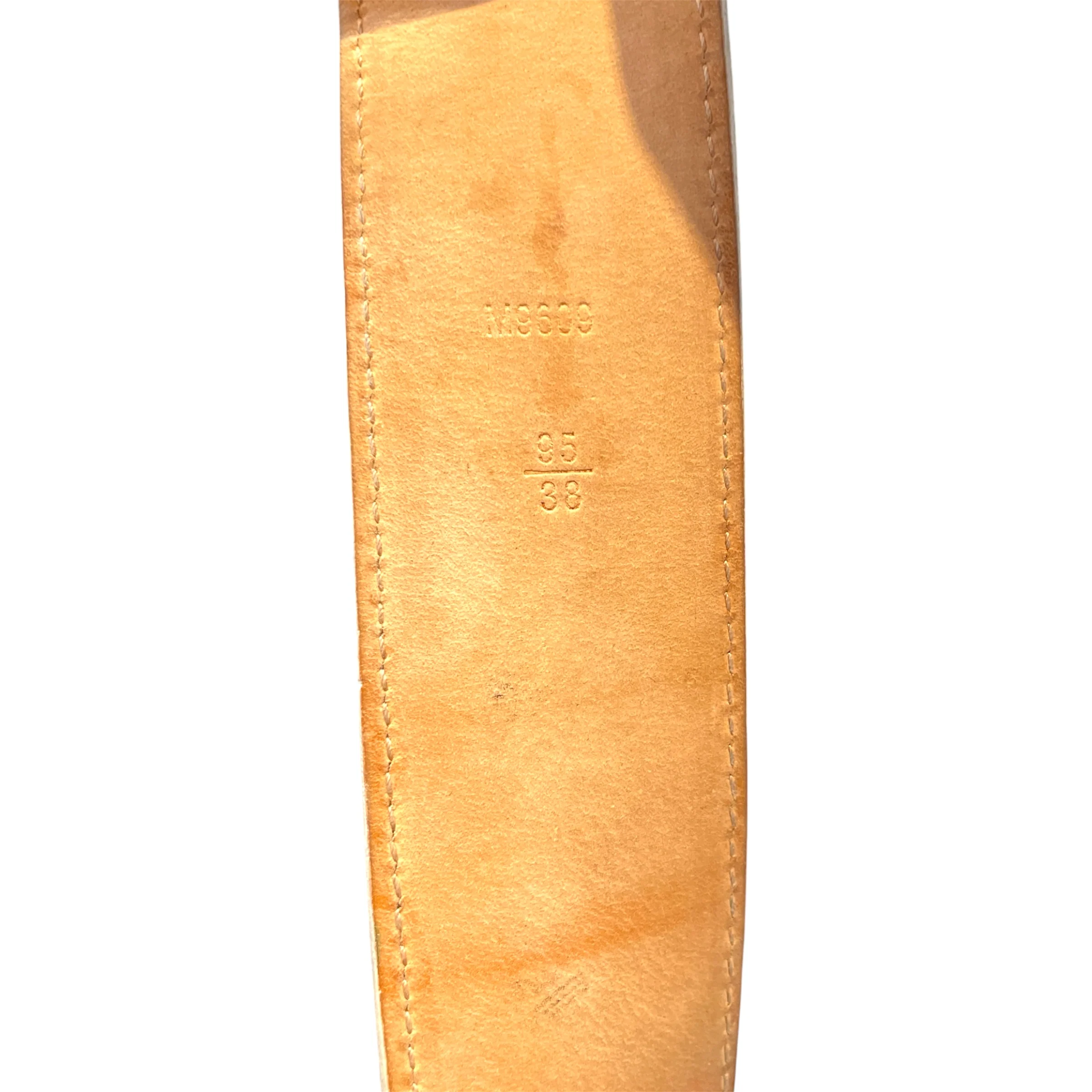 LOUIS VUITTON/Belt/Monogram/Leather/WHT/Damier Azur Canvas Gold Belt