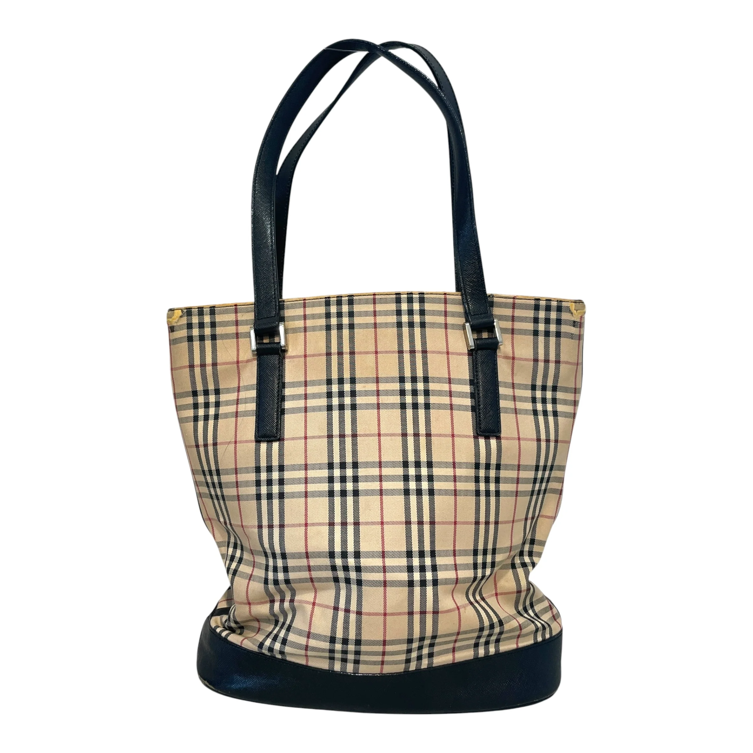 BURBERRY/Hand Bag/Monogram/Cotton/CRM/Haymarket Check Canvas Tote