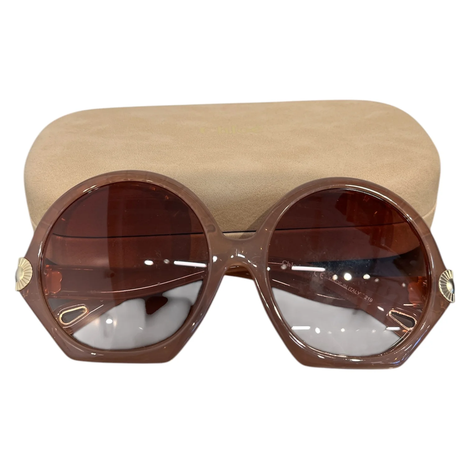 Chloe/Sunglasses/Plastic/PNK/round flower sunglasses