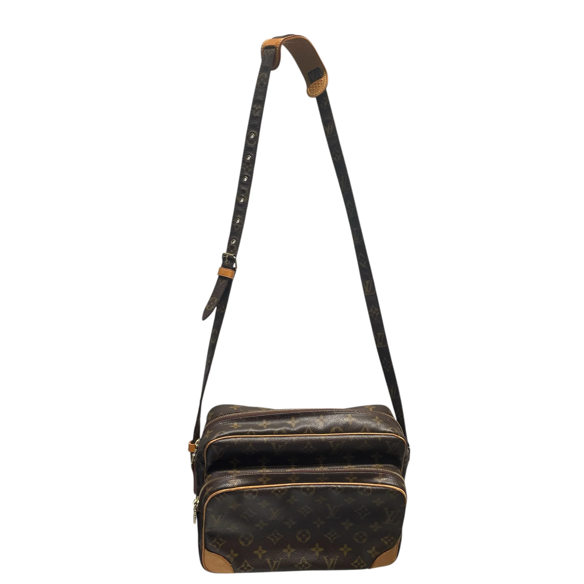 LOUIS VUITTON/Cross Body Bag/Monogram/Leather/BRW/mini 2 zip sidebag