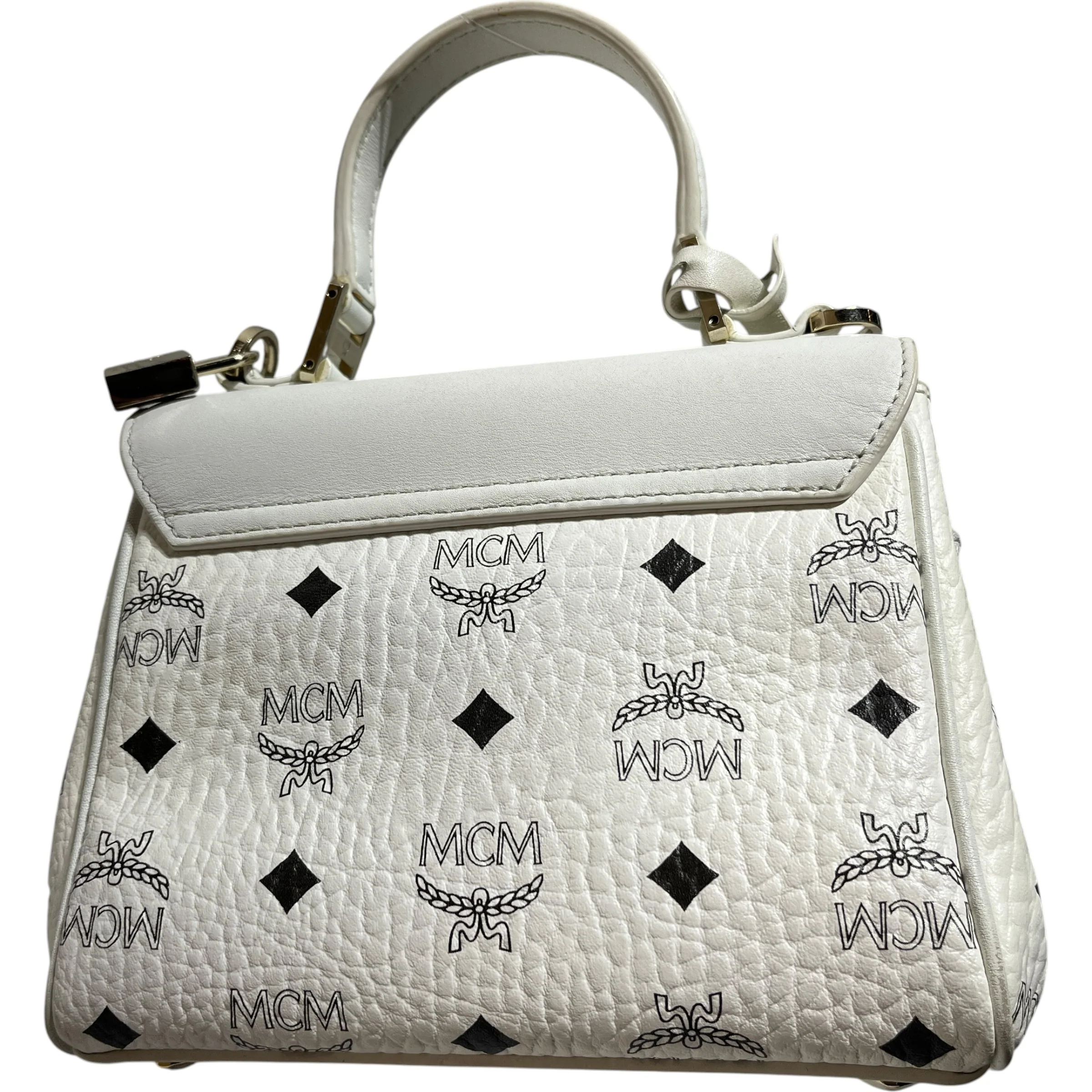 MCM/Bag/Leather/WHT/studded mini bag no strap