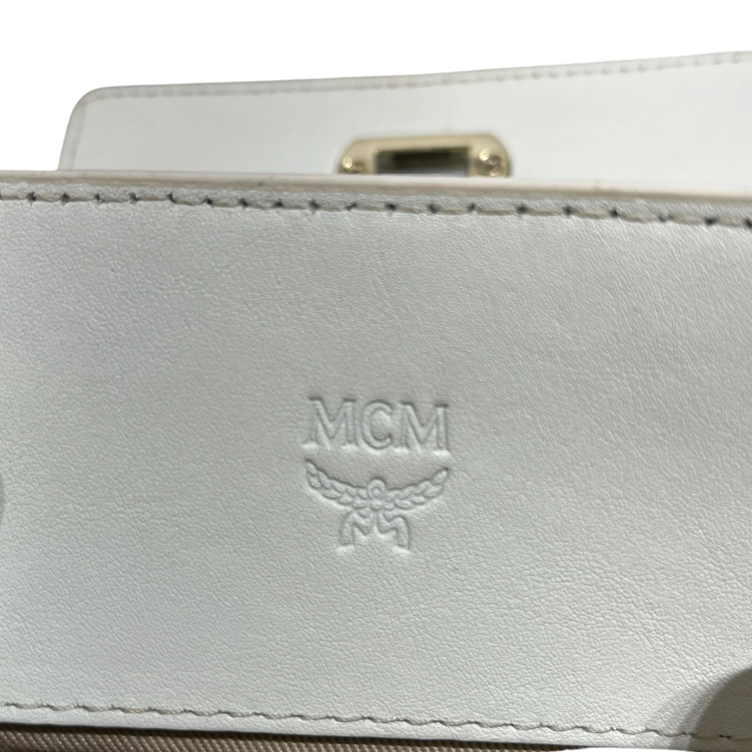 MCM/Bag/Leather/WHT/studded mini bag no strap