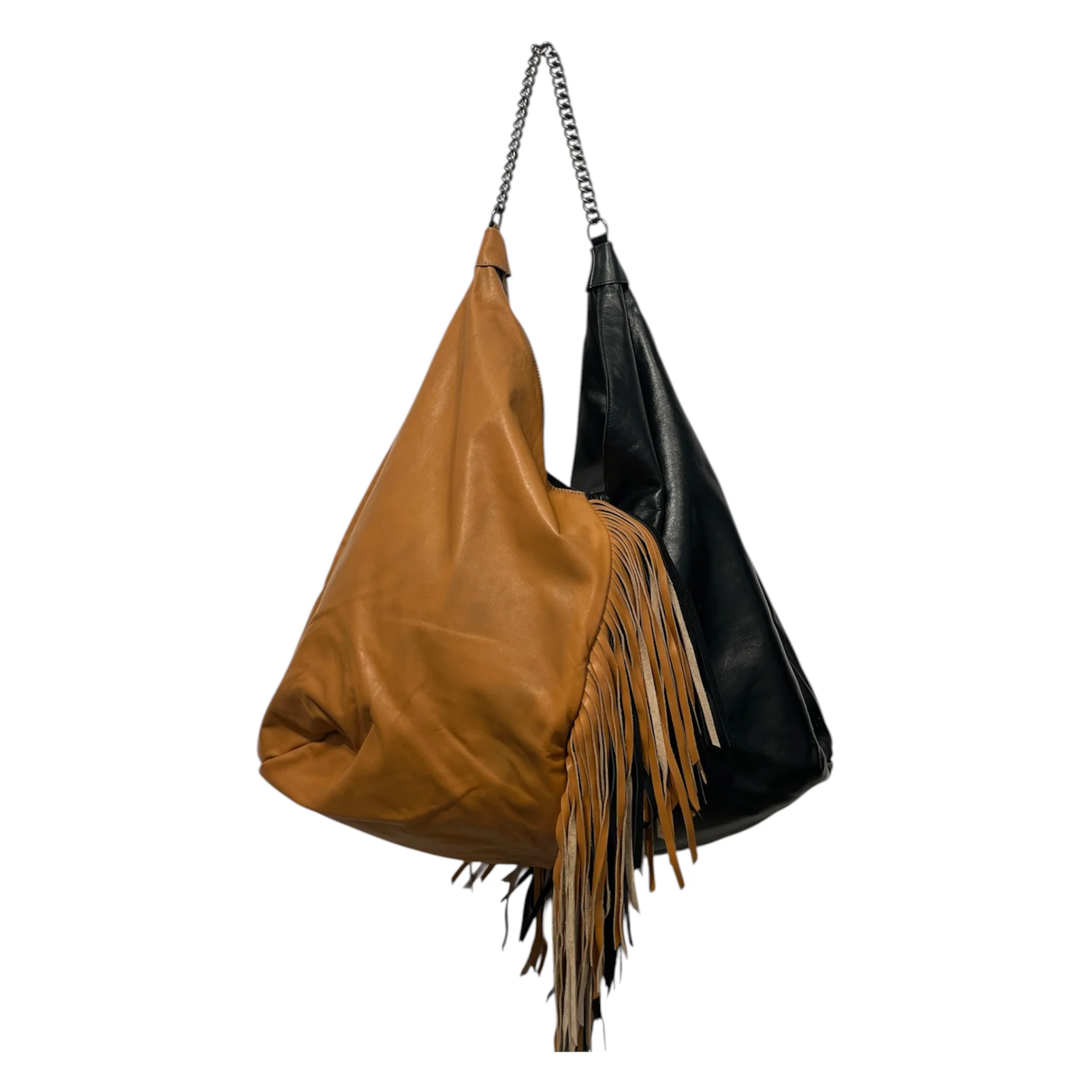 UNDERSTATED LEATHER/Tote Bag/Leather/BLK/half black & half orange
