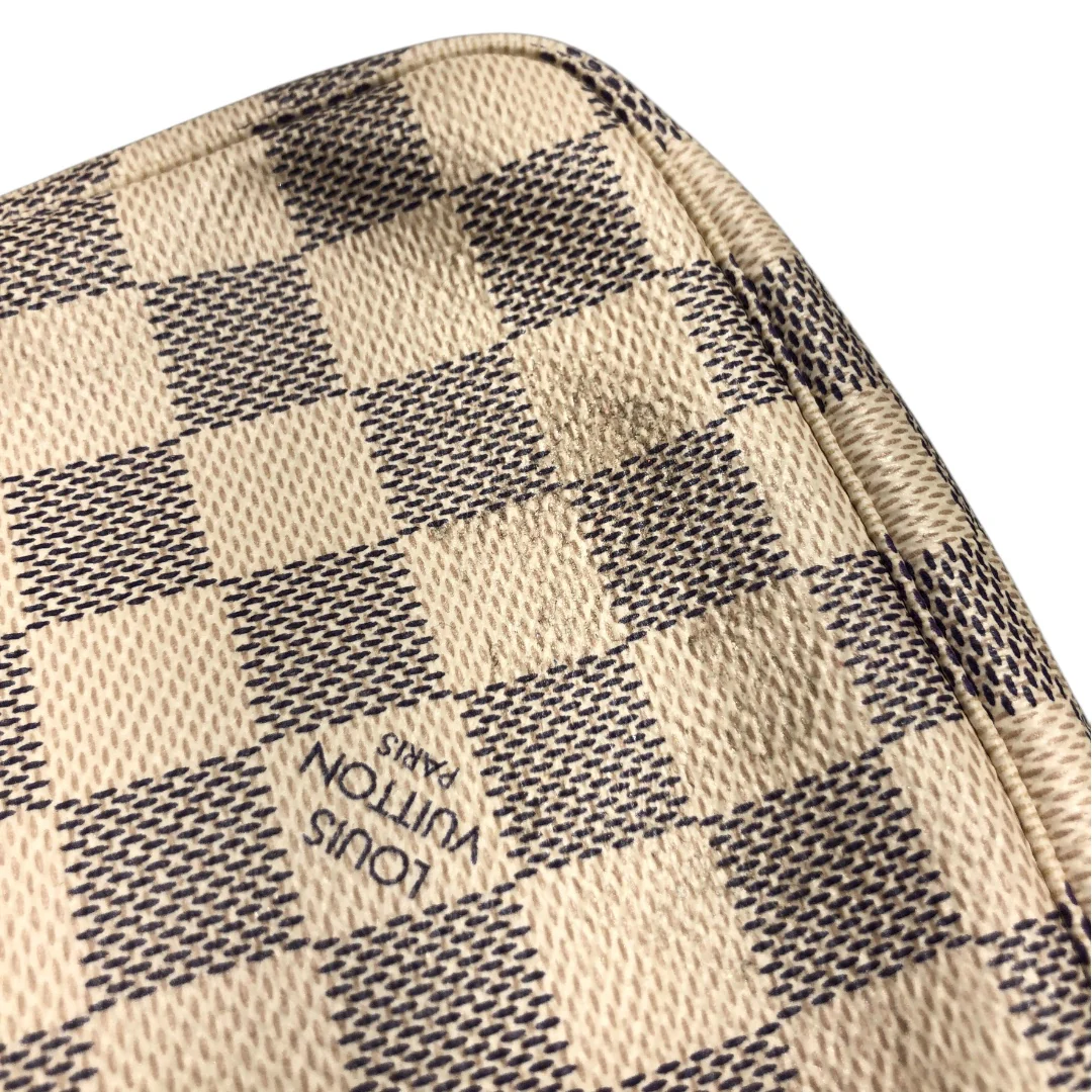 LOUIS VUITTON/Bag/Plaid/Leather/CRM/POCHETTE DAMIER AZUR