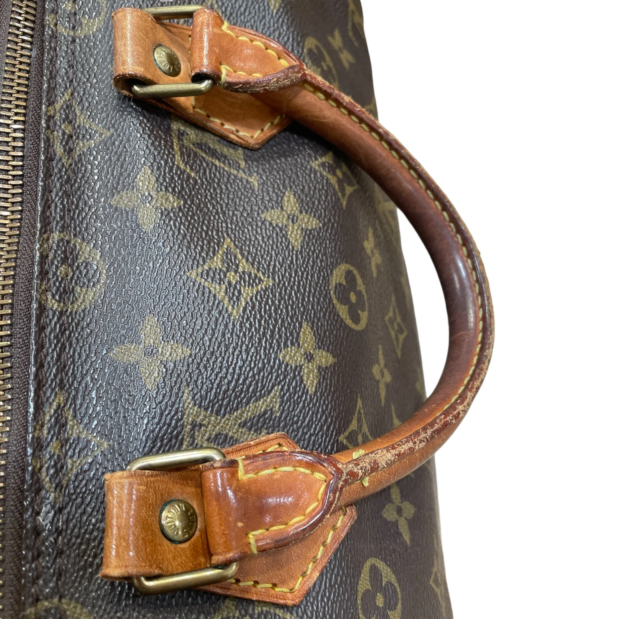 LOUIS VUITTON/Boston Bag/Monogram/Leather/BRW/Speedy 35