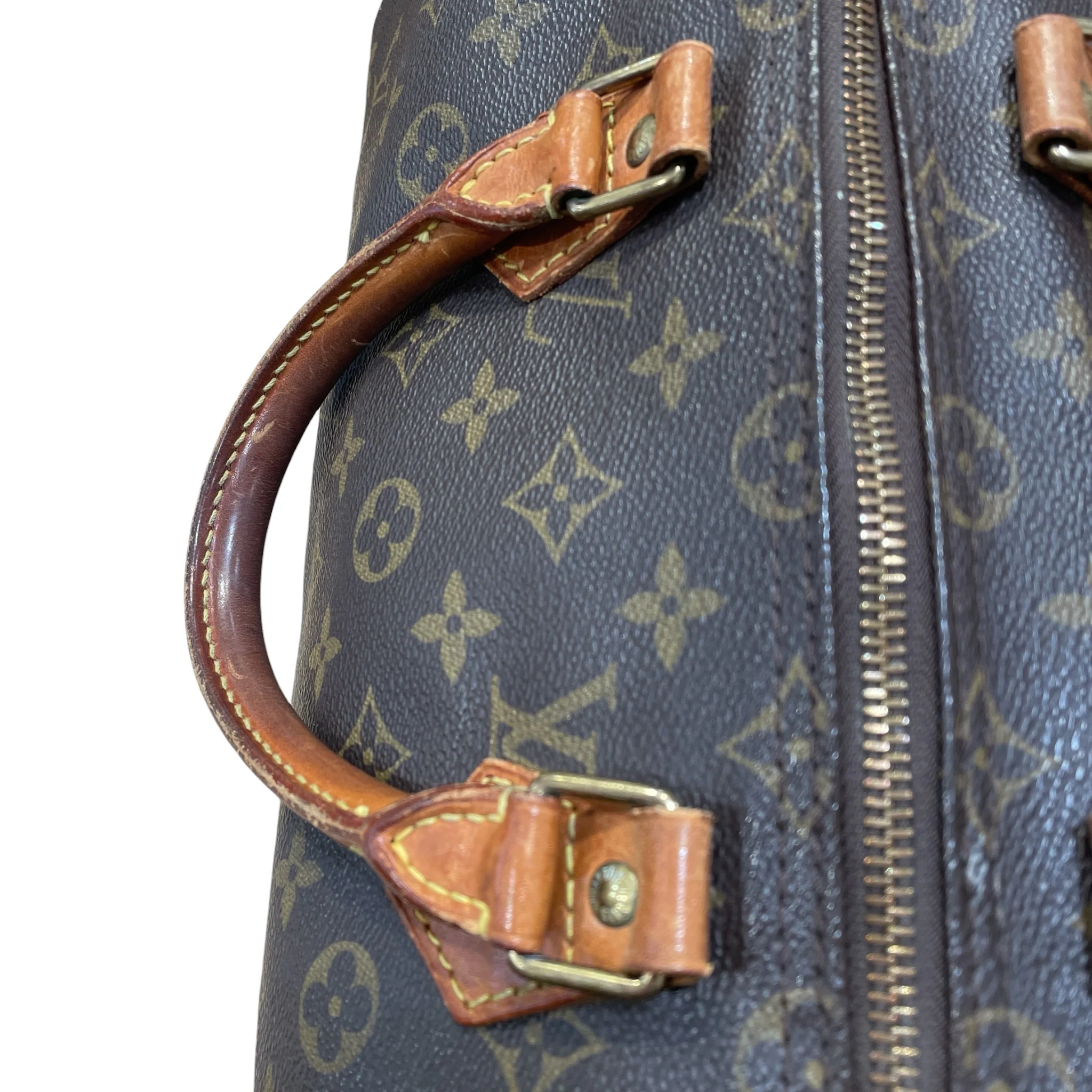 LOUIS VUITTON/Boston Bag/Monogram/Leather/BRW/Speedy 35