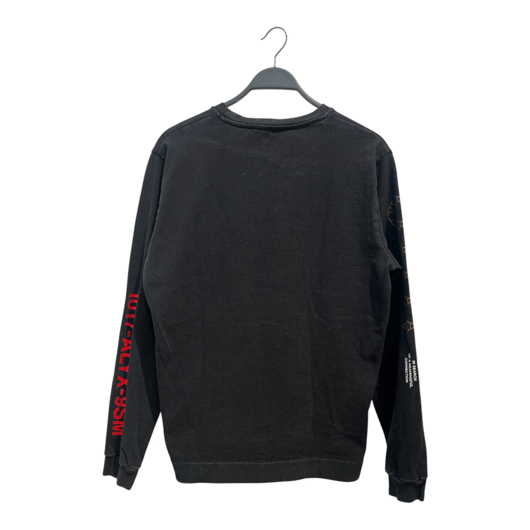 1017 ALYX 9SM(ALYX)/LS T-Shirt/M/Cotton/BLK/Graphic/RED LOGO SLEEVE A SLEEVE