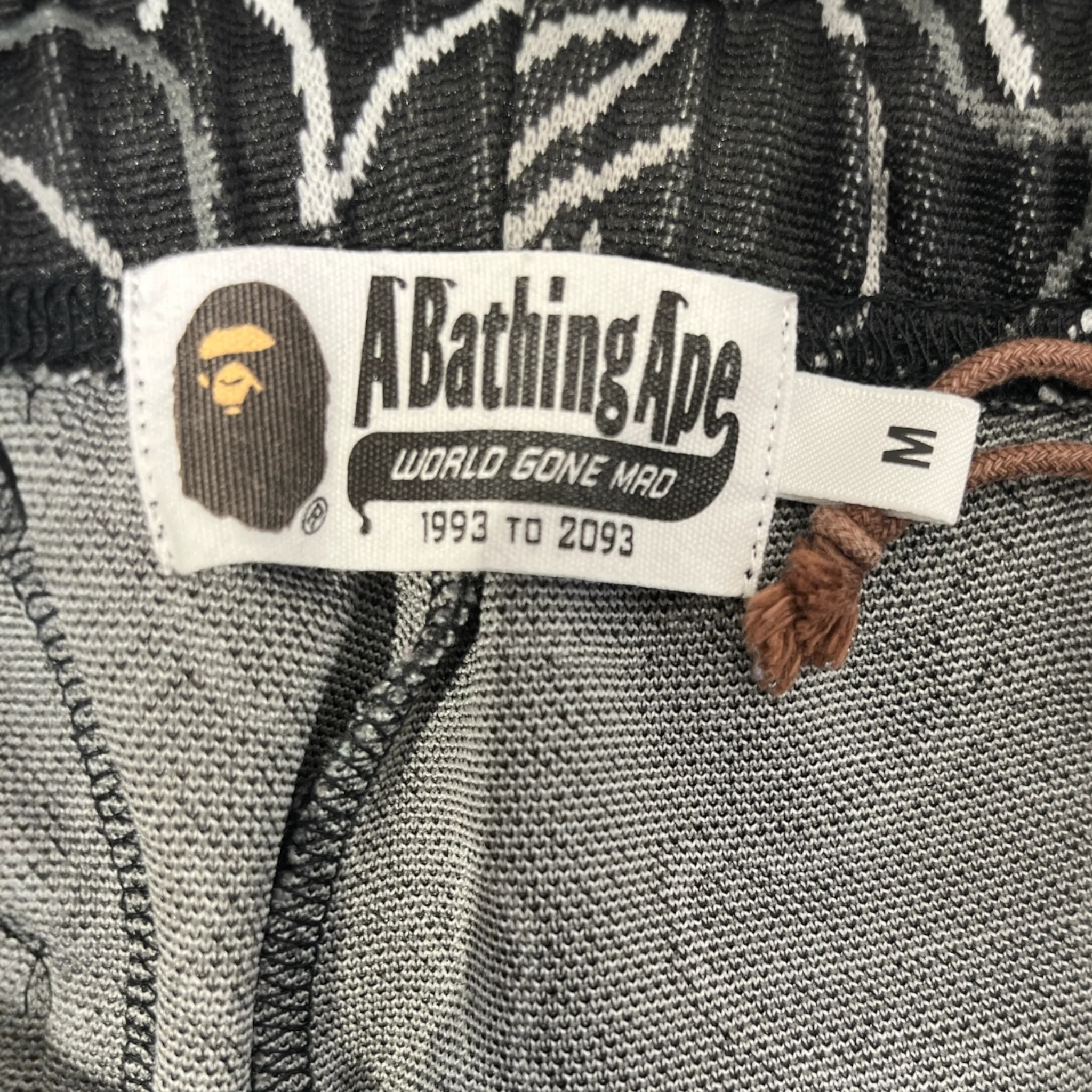 A BATHING APE/Pants/M/Cotton/BLK/All Over Print/