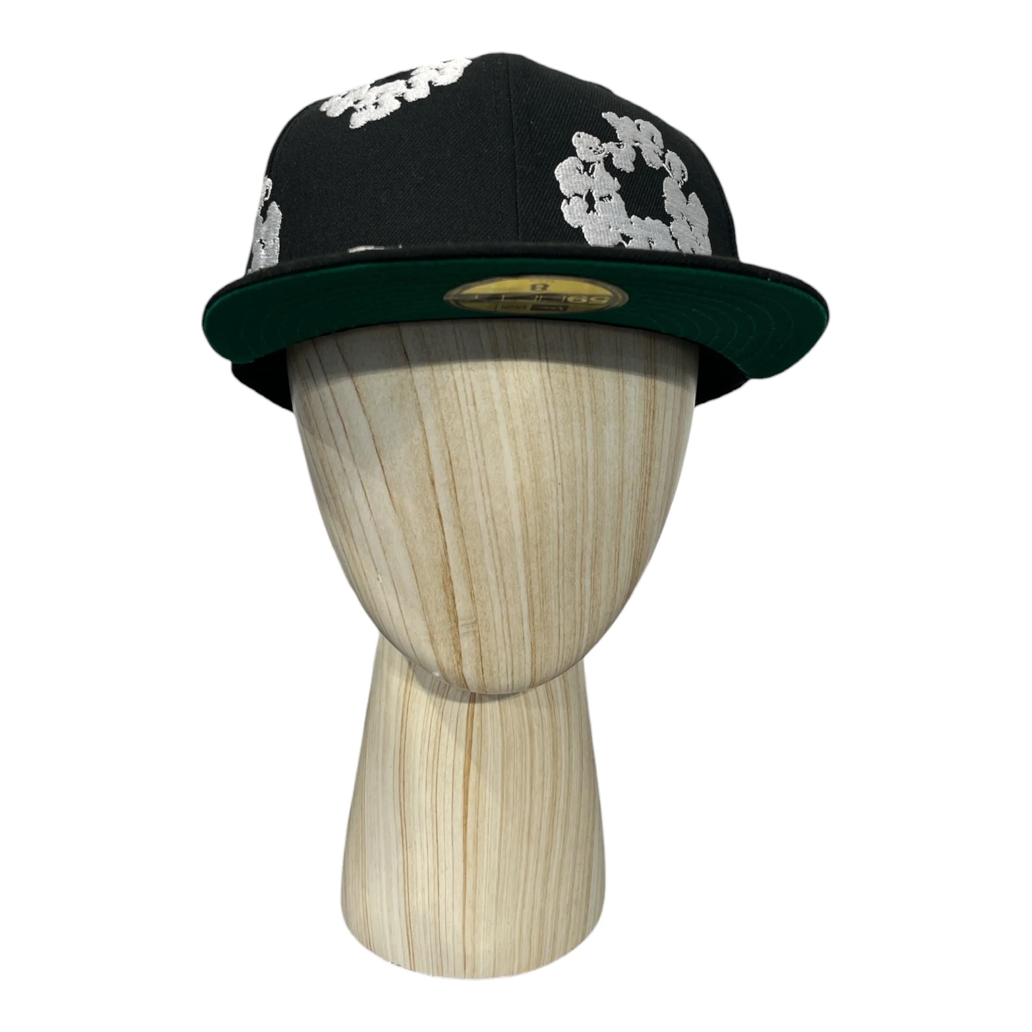 DENIM TEARS/Hat/8/Graphic/Cotton/BLK/NEW ERA FITTED WHITE FLOWER