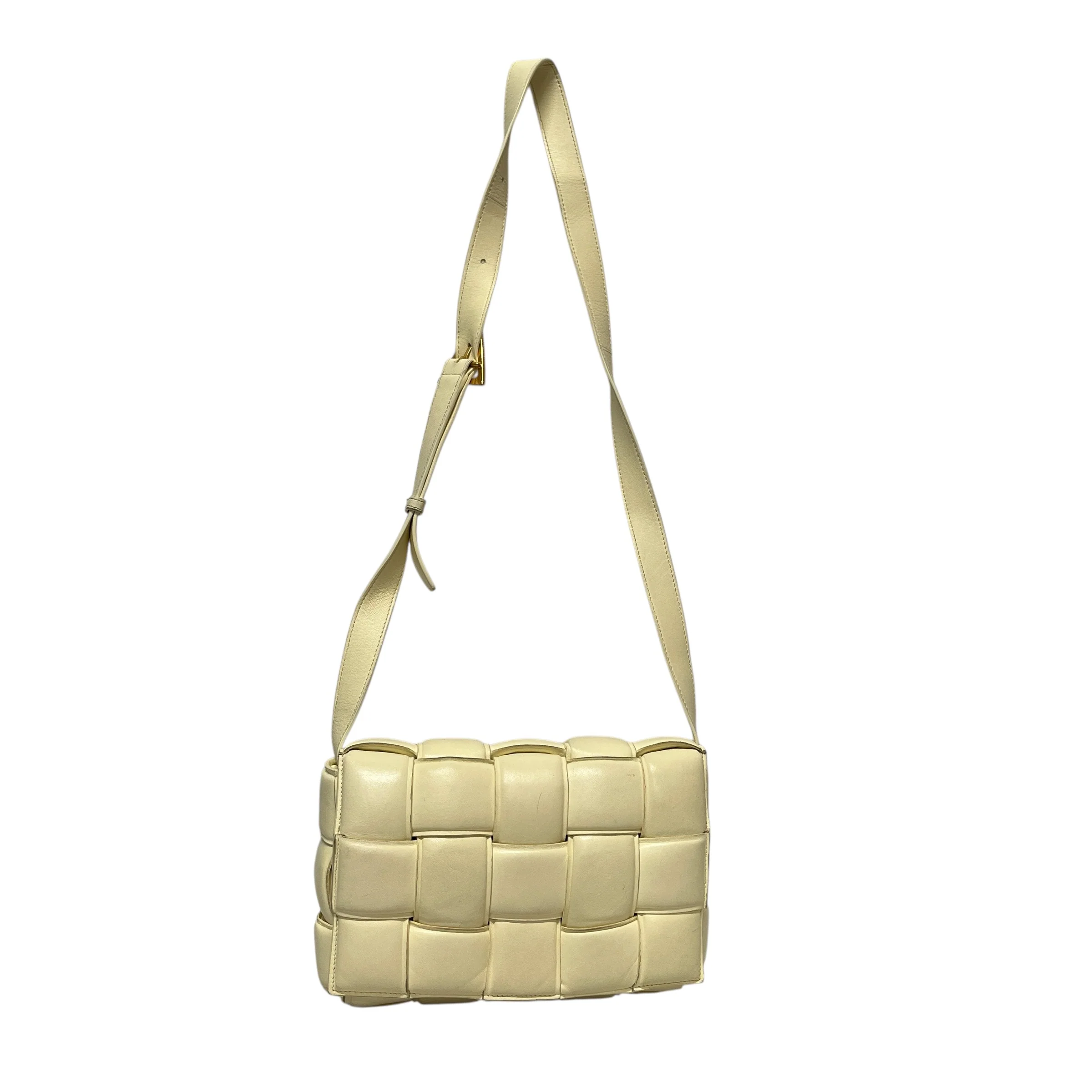 BOTTEGA VENETA/Cross Body Bag/Leather/YEL/PADDED CASSETTE BAG
