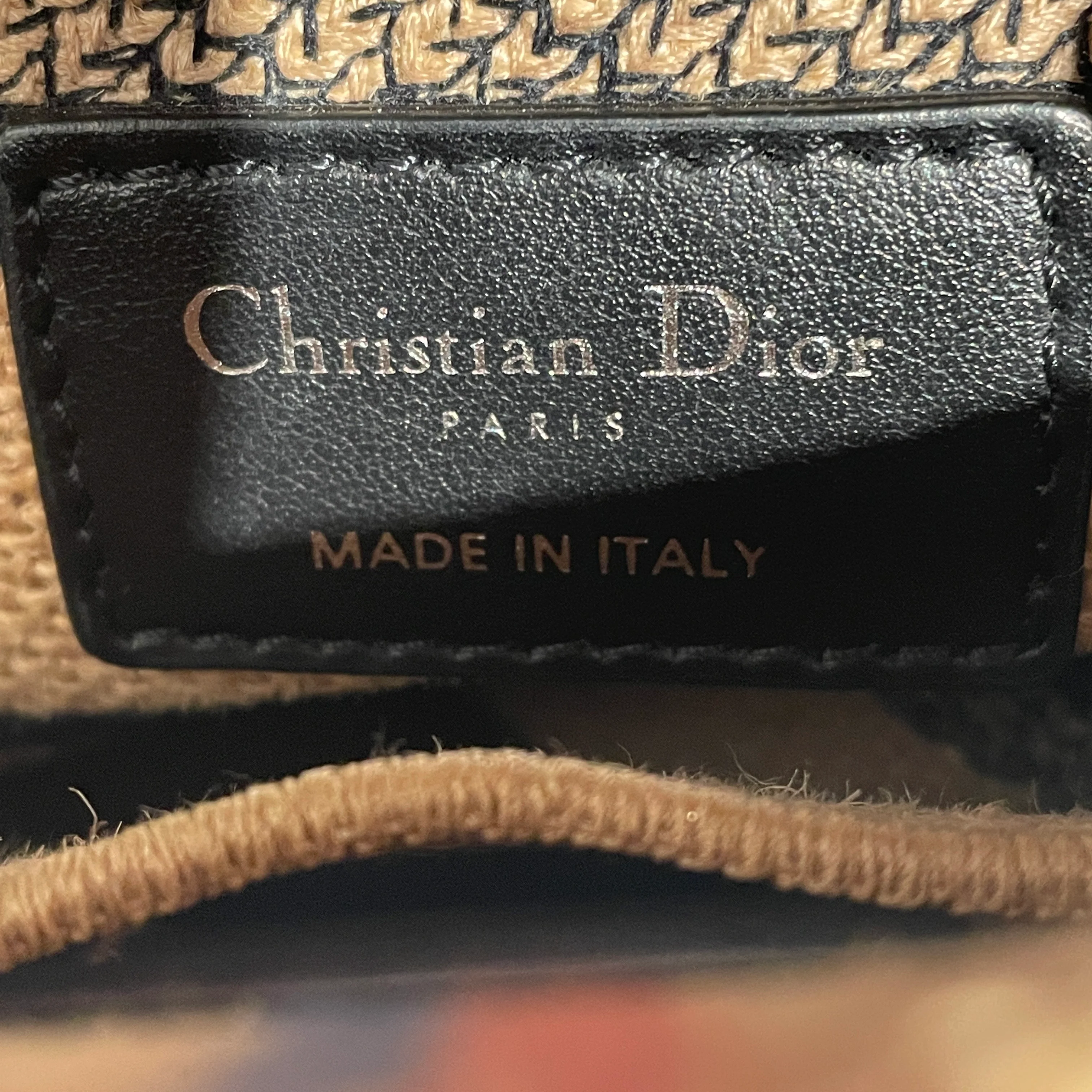 Christian Dior/Tote Bag/Graphic/Cotton/BEG/Lady D-Lite Embroidered Jute