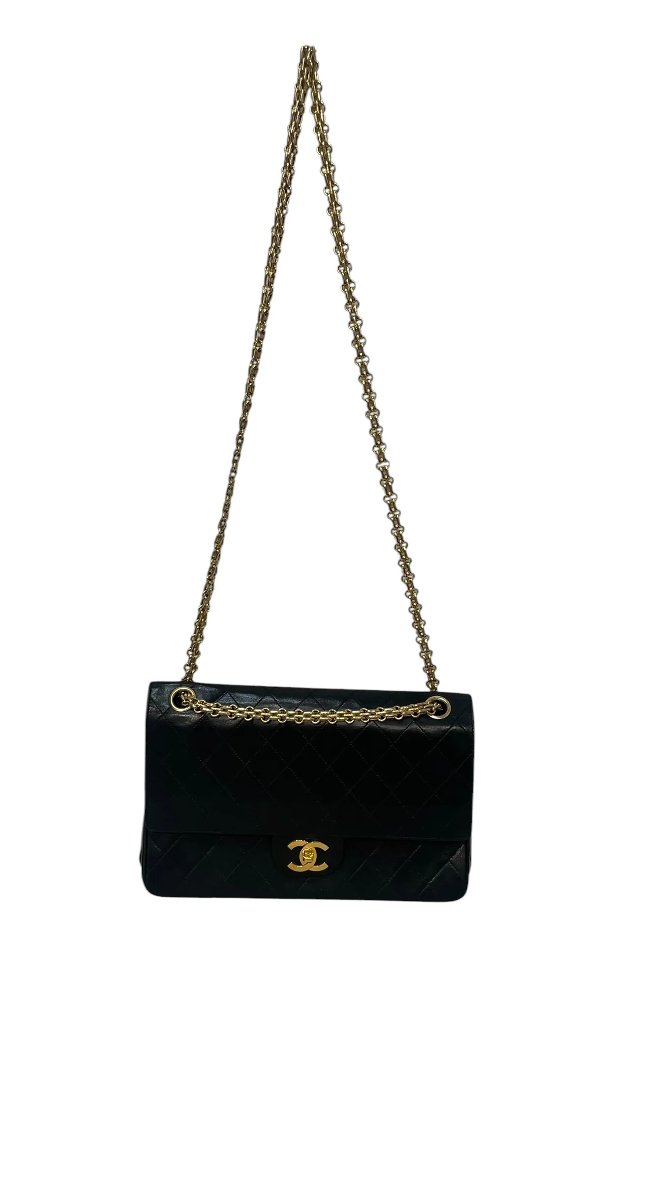 CHANEL/Bag/Lambskin/BLK/double flap medium classic