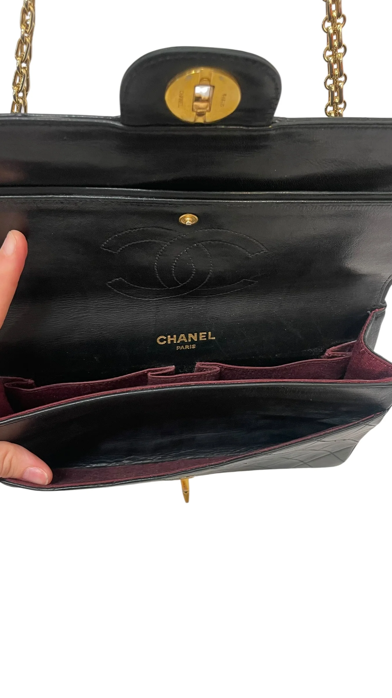 CHANEL/Bag/Lambskin/BLK/double flap medium classic
