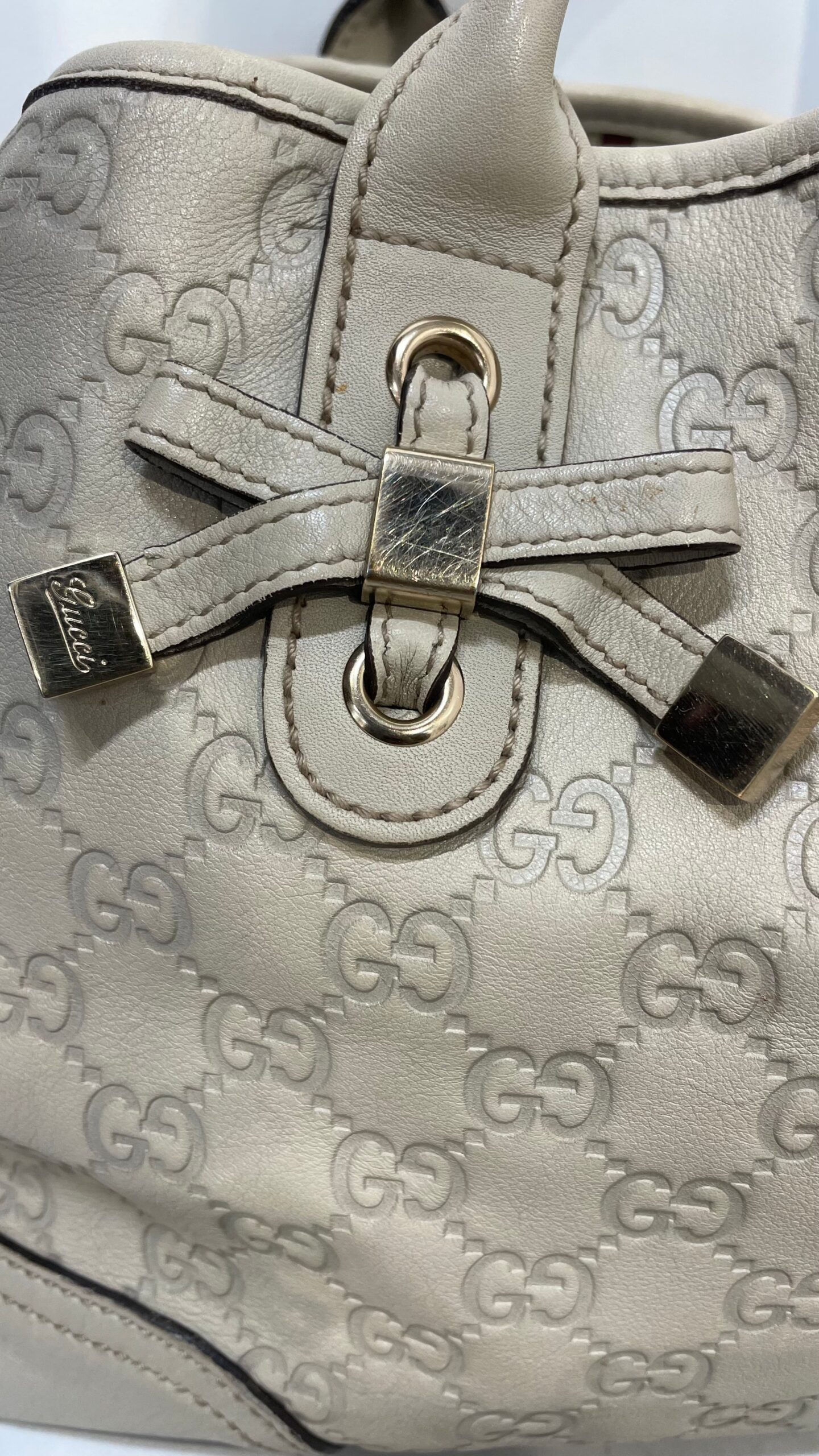 GUCCI/Tote Bag/Leather/CRM/princy guccissima