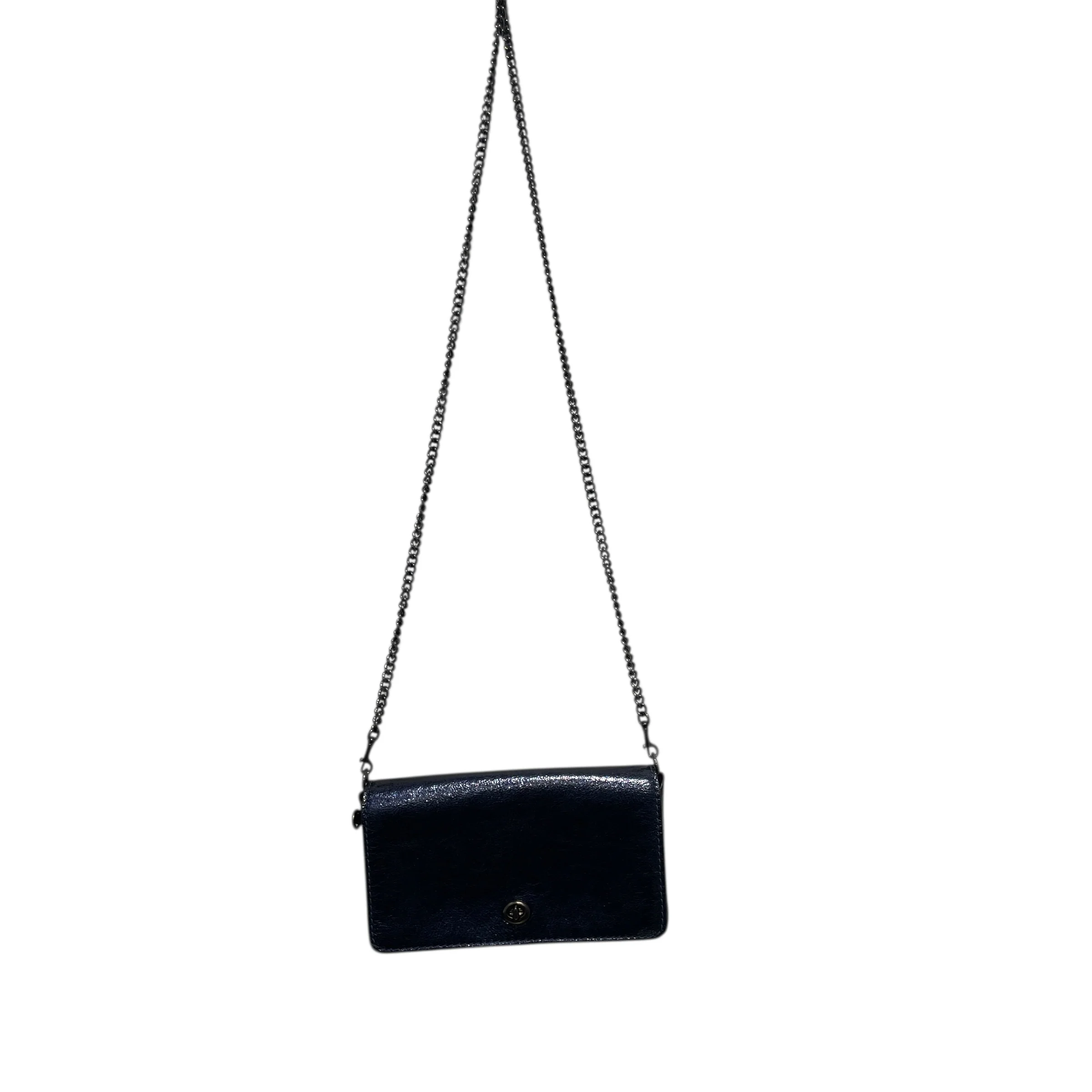 COACH/Cross Body Bag/Iridescent/Leather/NVY/DINKY/COINPOUCH/BLACKHARDWARE