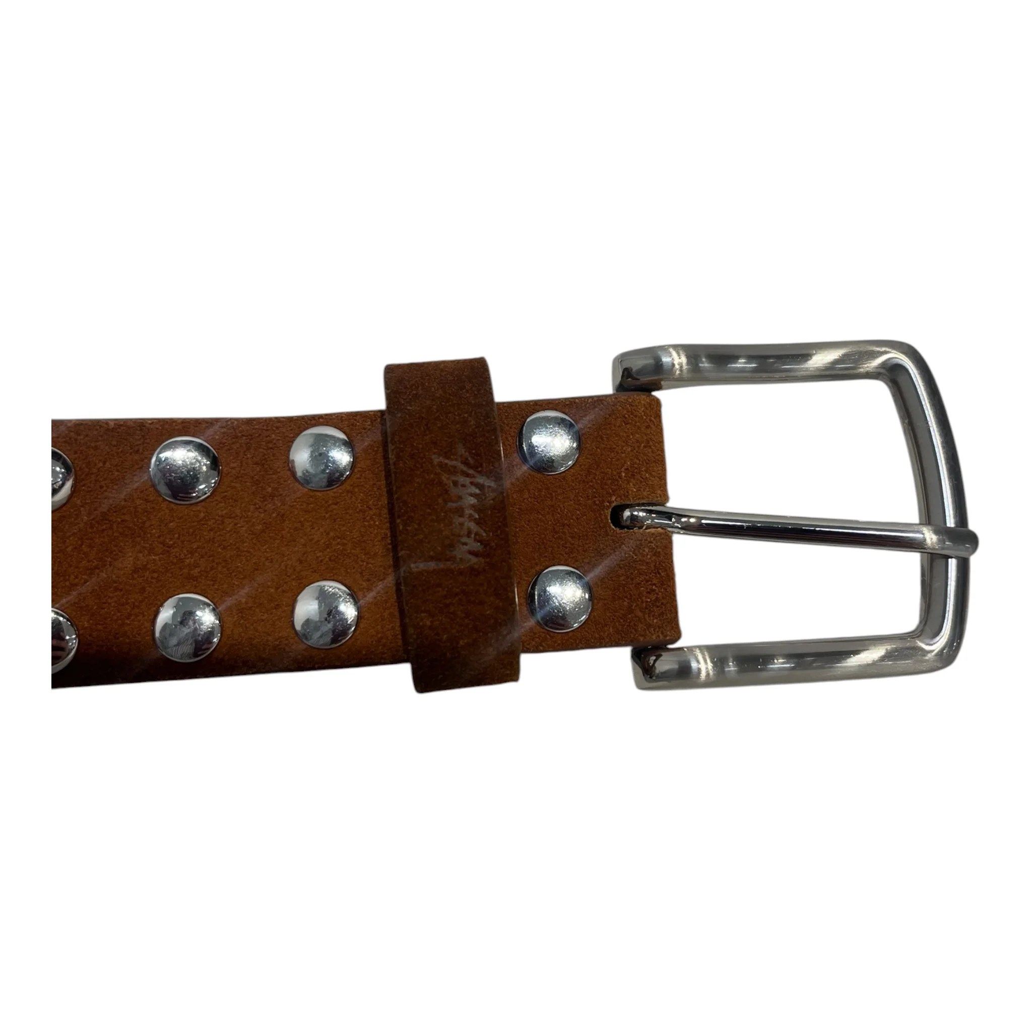 STUSSY/Belt/Suede/BRW/STUDDED STUSSY BELT BRWN SUEDE